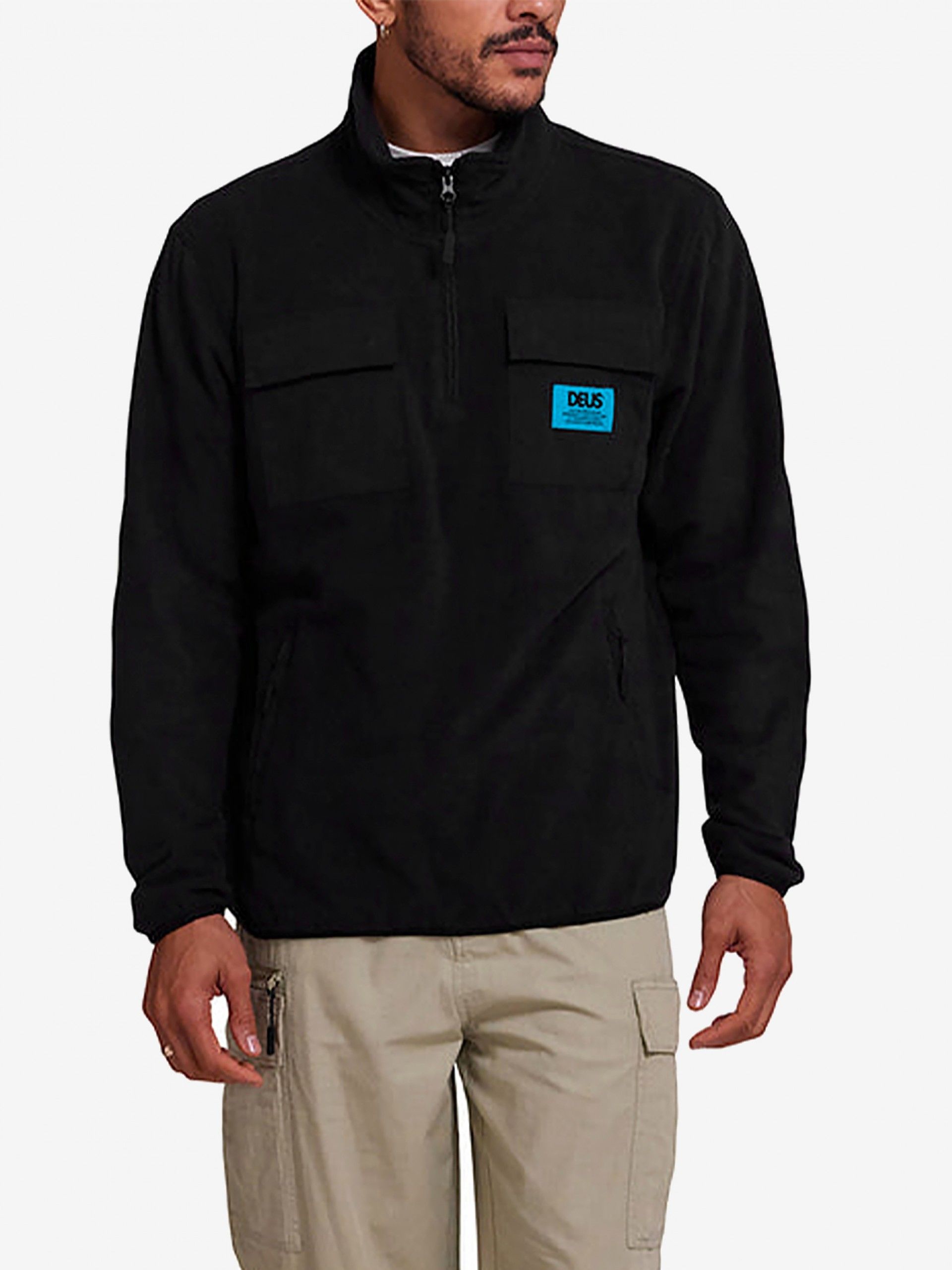 Sudadera con Cremallera Deus Ex Machina Section Fleece Negra