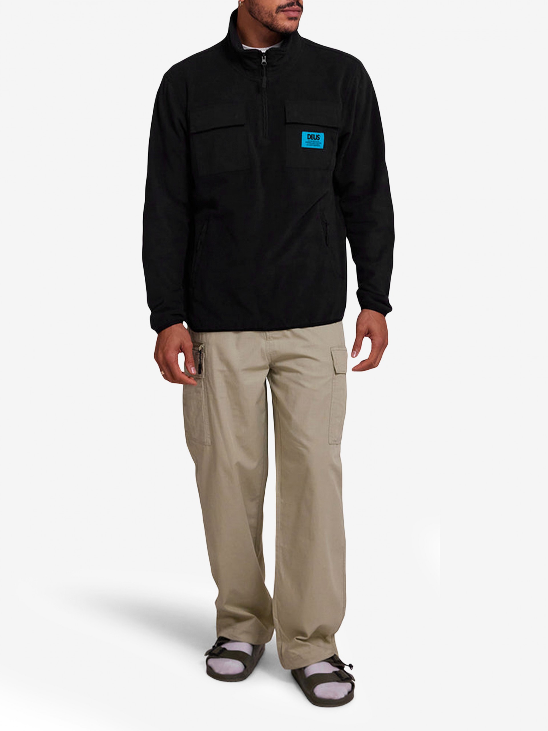 Sudadera con Cremallera Deus Ex Machina Section Fleece Negra