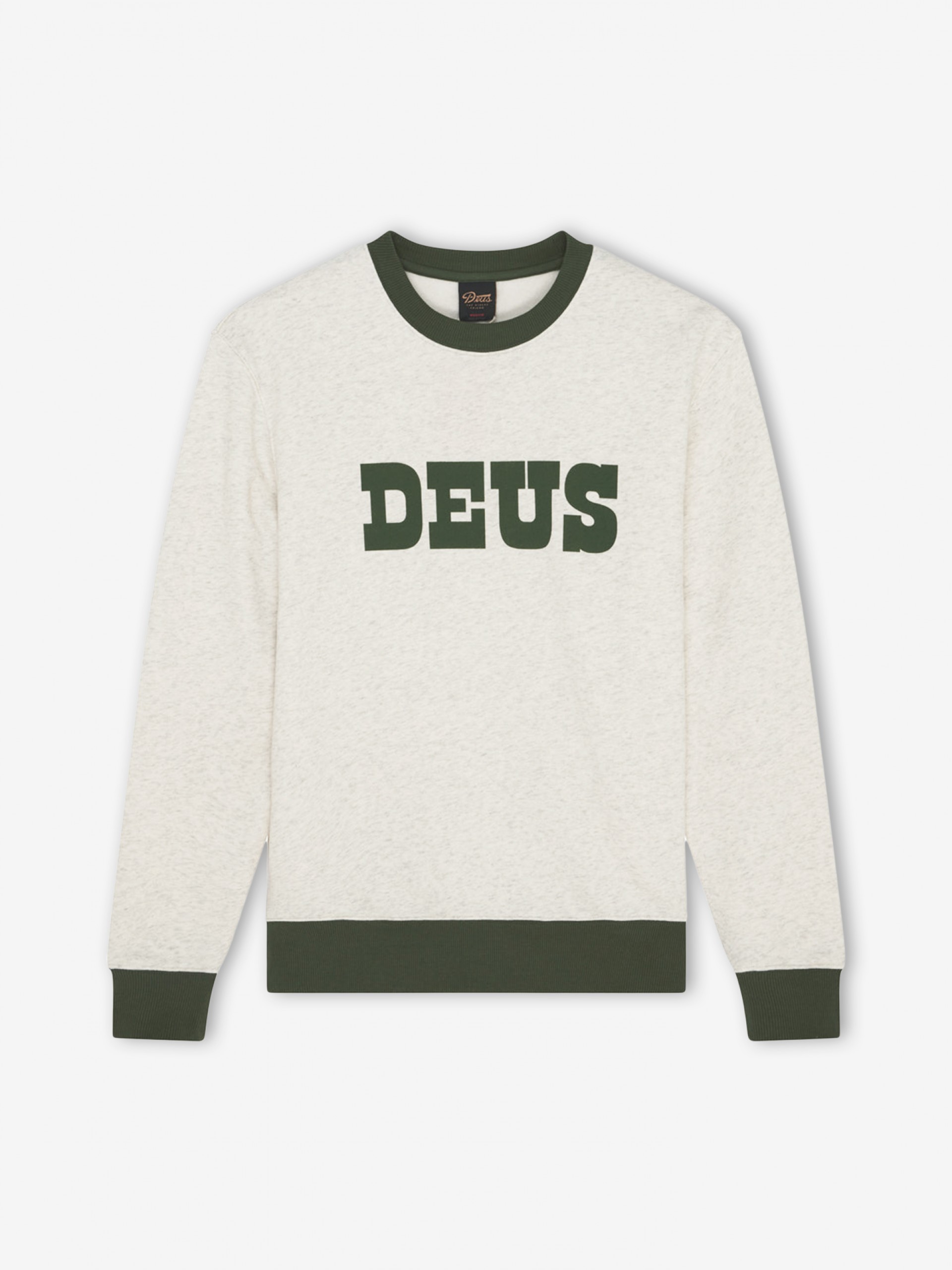 Sudadera Deus Ex Machina Picklock Crew Beige y Verde