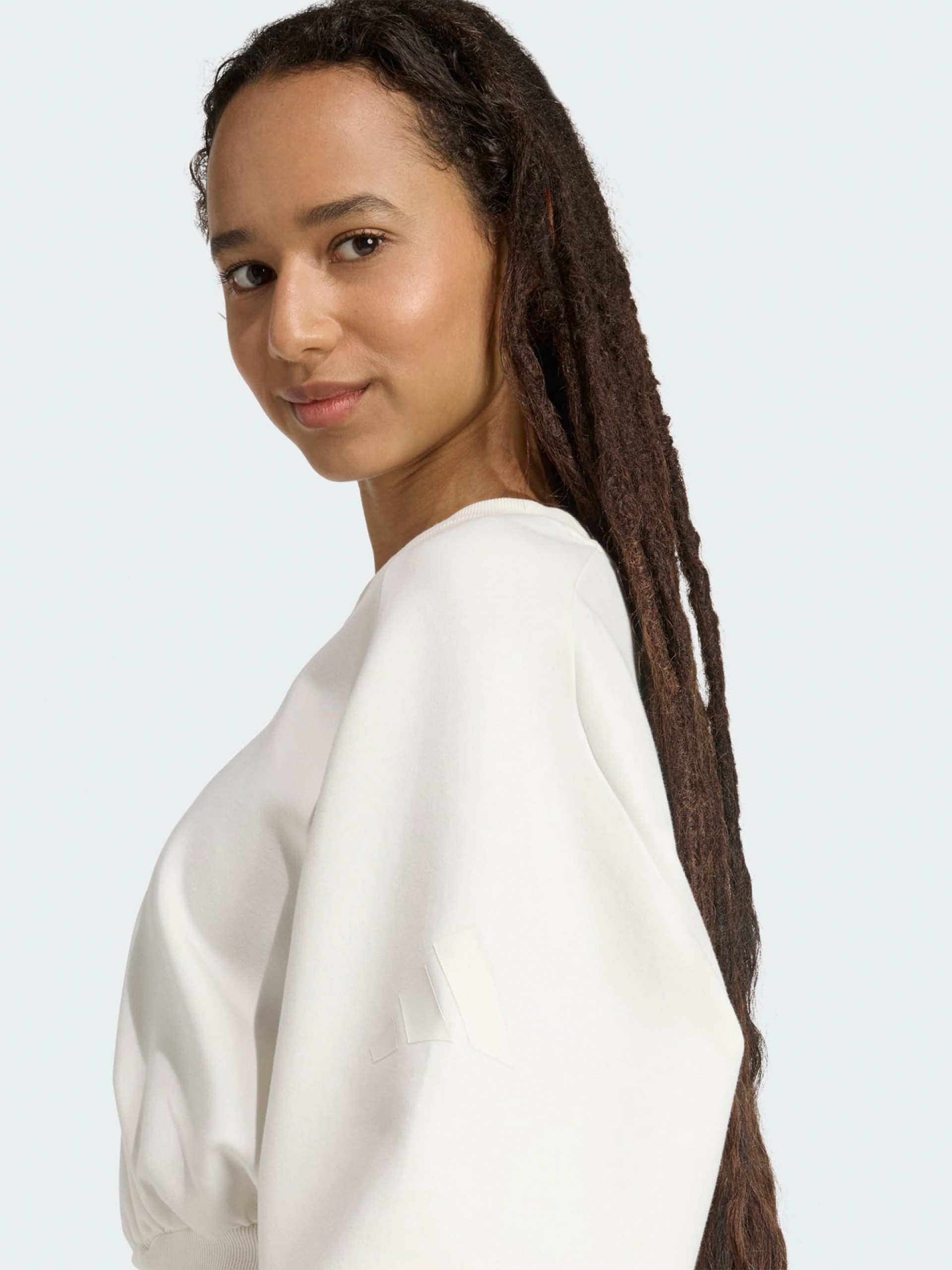 Adidas Soft Lux Loose White Sweater