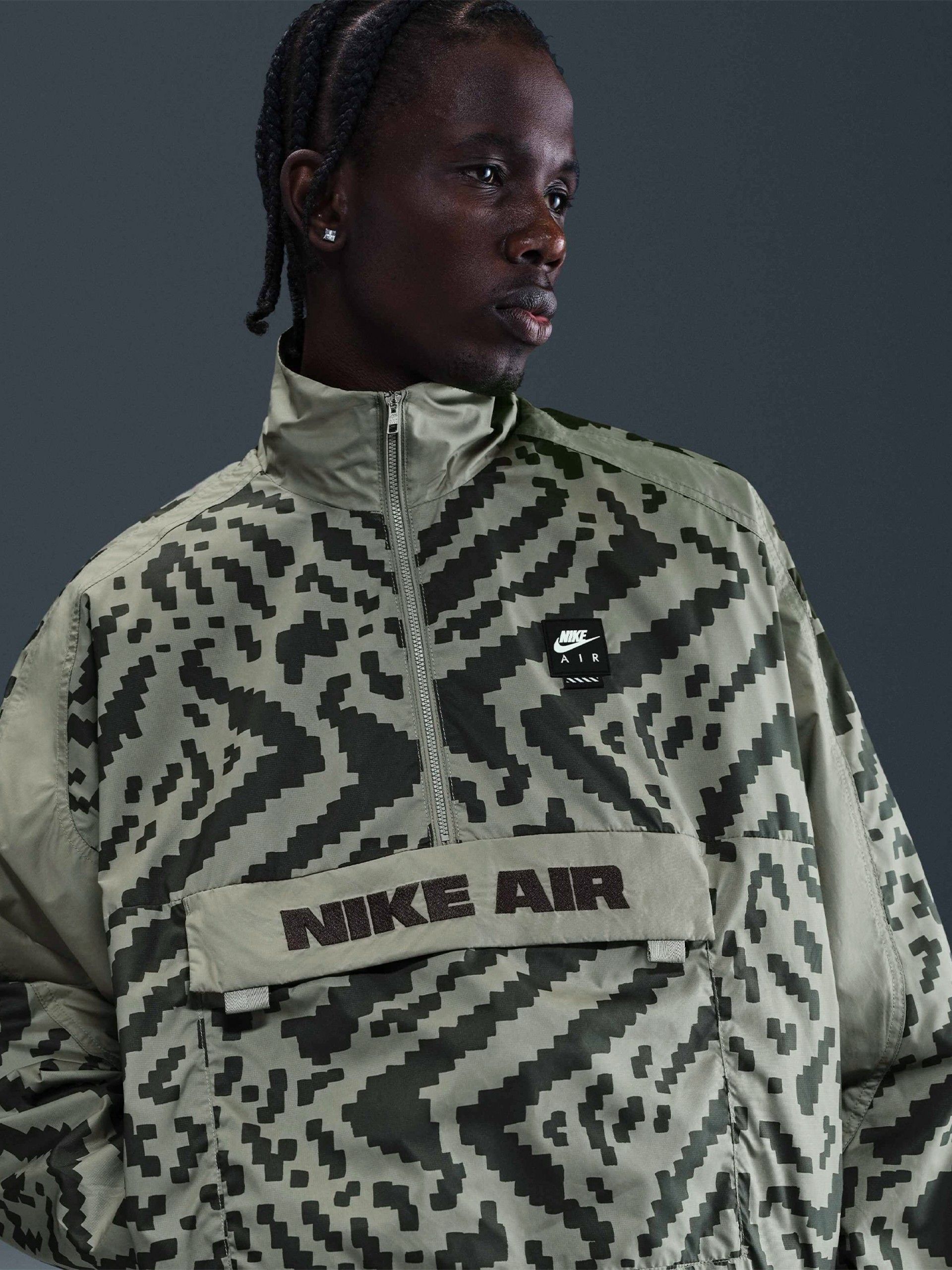 Casaco Nike Air Half-Zip Estampado Verde Para Homem