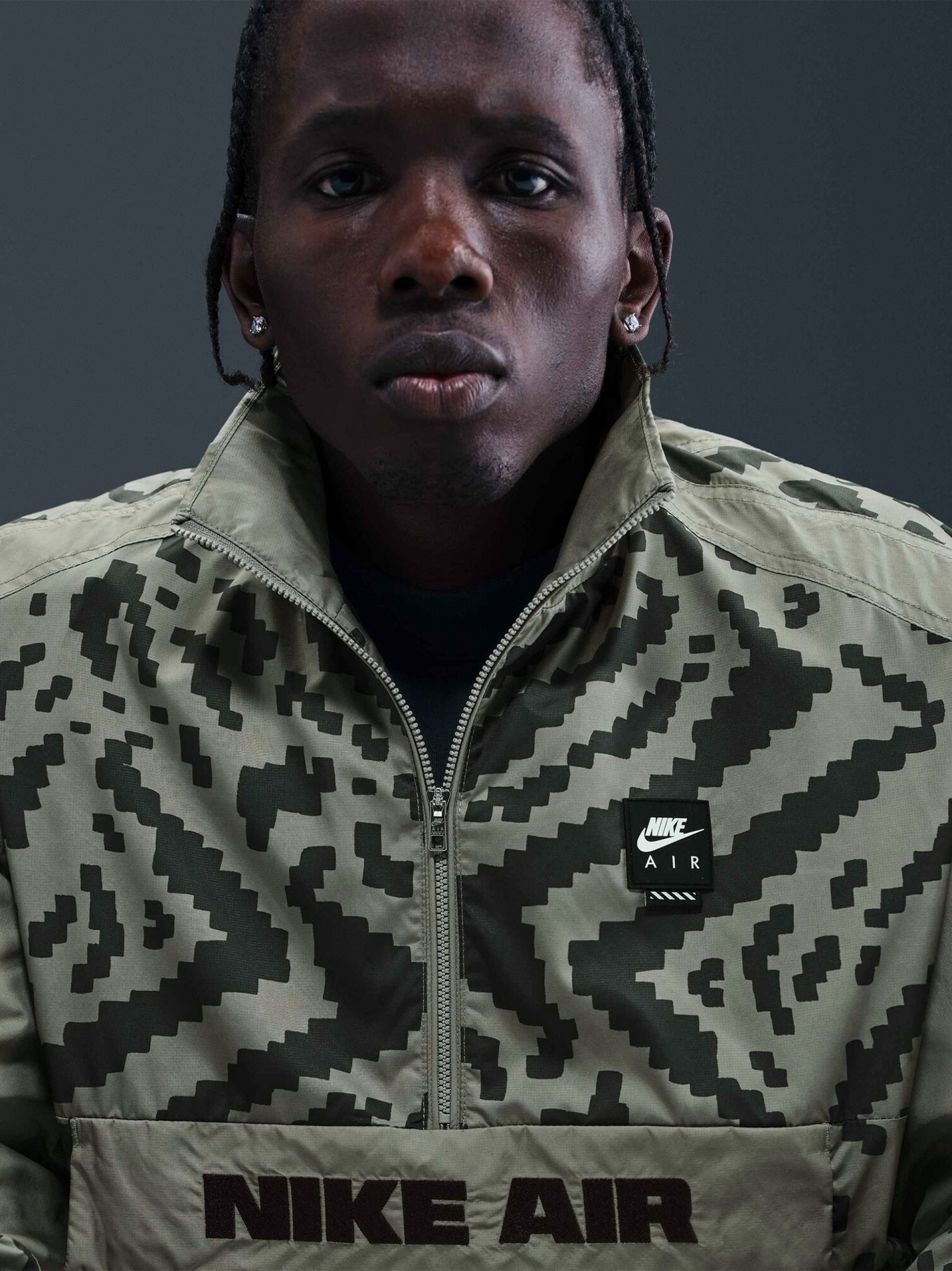 Casaco Nike Air Half-Zip Estampado Verde Para Homem