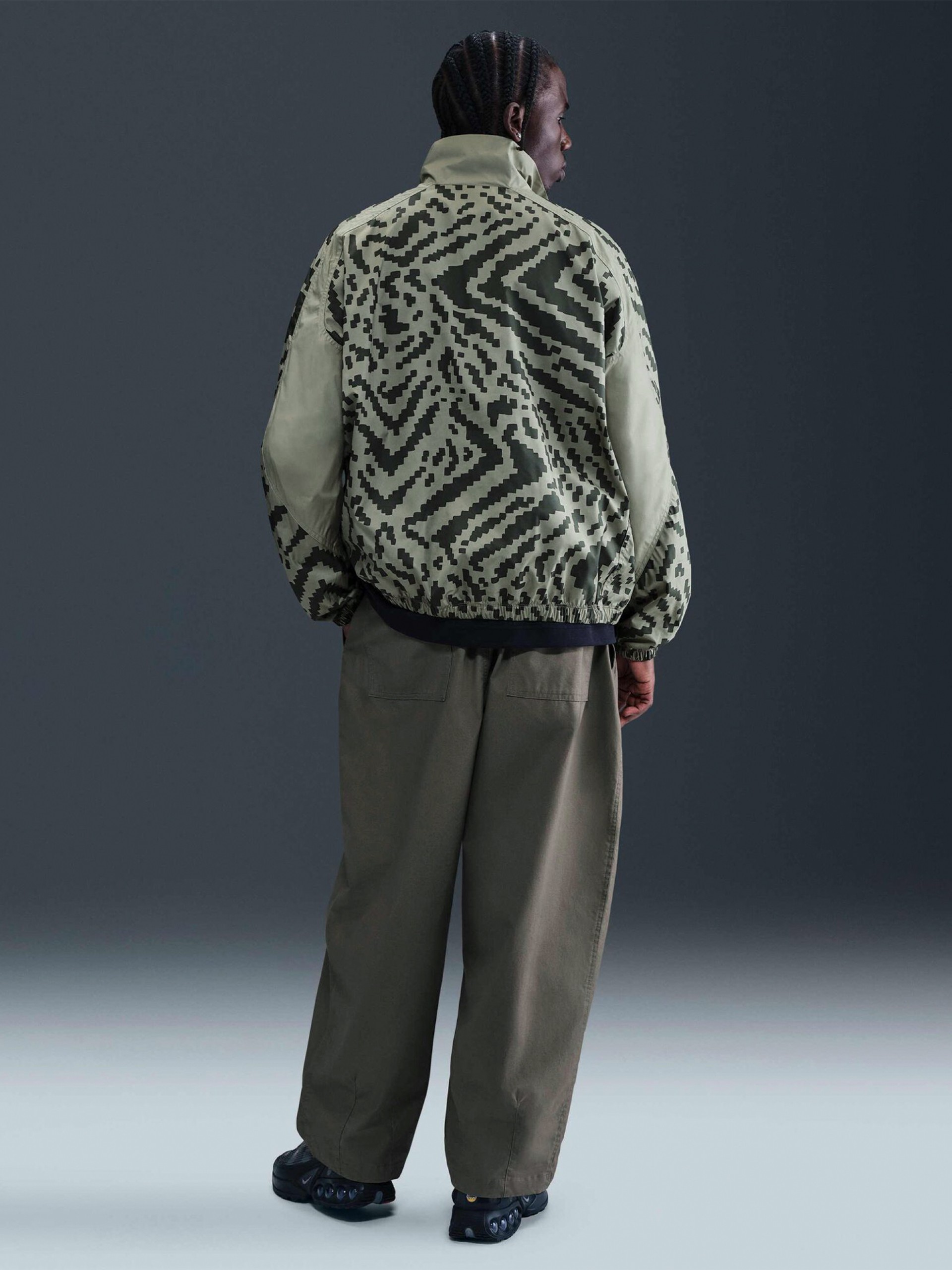 Nike Air Half-Zip Printed Green Jacket For Men