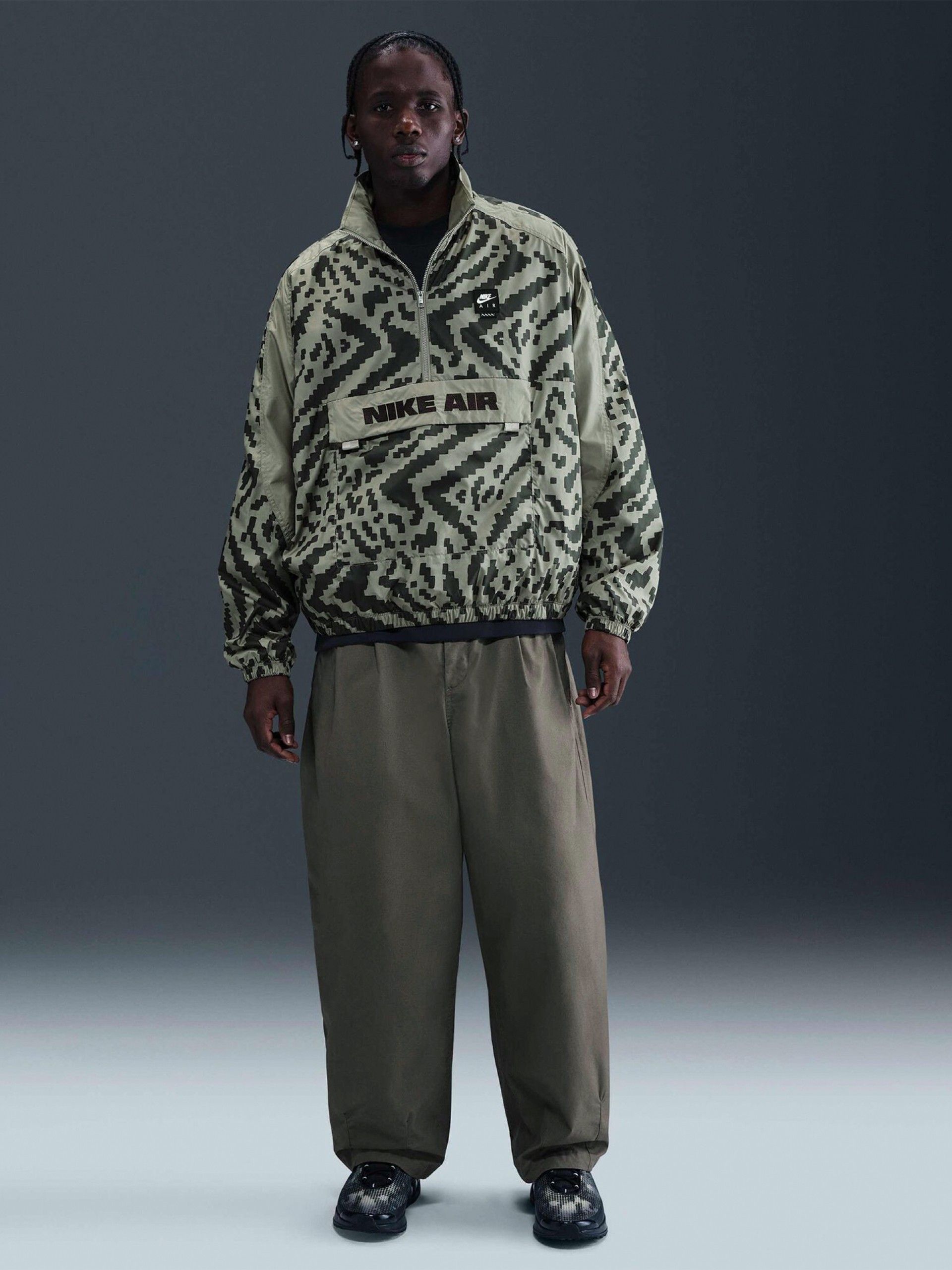 Casaco Nike Air Half-Zip Estampado Verde Para Homem