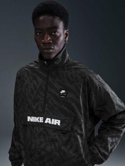 Chaqueta Nike Air Half-Zip Estampada Gris Para Hombre
