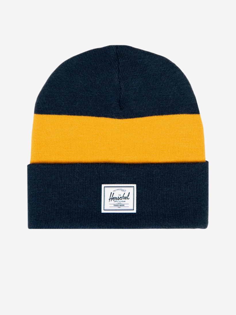 Gorro Herschel Elmer Pattern Con Raya Azul Marino y Amarillo