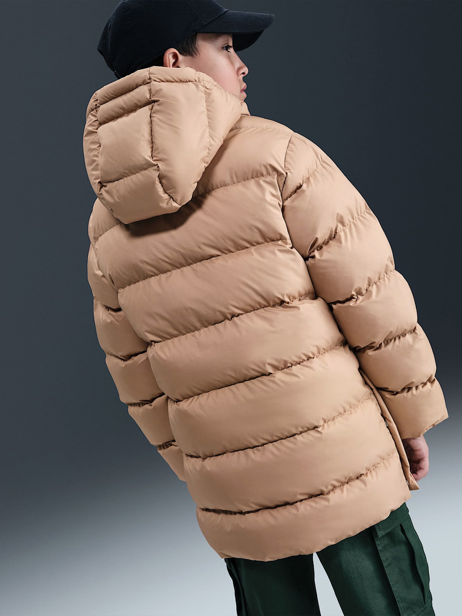 Chaqueta con Capucha Nike Sportswear All Day Play Therma-FIT Loose Júnior Beige