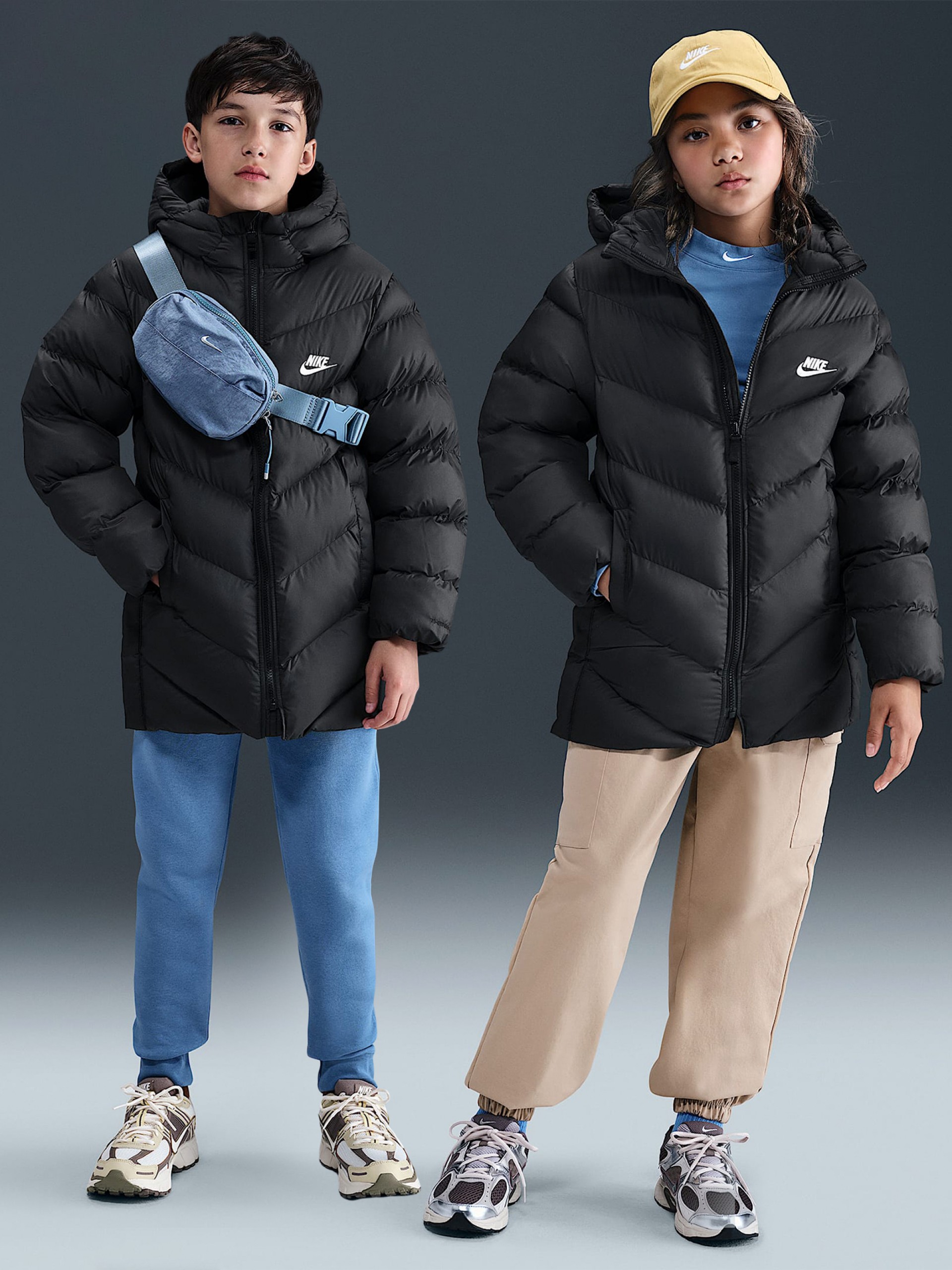 Chaqueta con Capucha Nike Sportswear All Day Play Therma-FIT Loose Júnior Negra