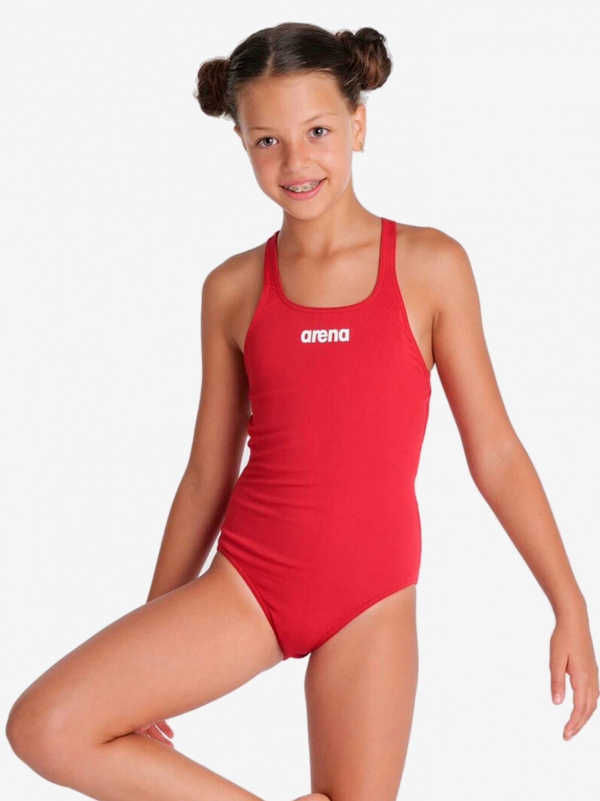 Arena Team Swim Pro Solid Kids Red Swimsuit