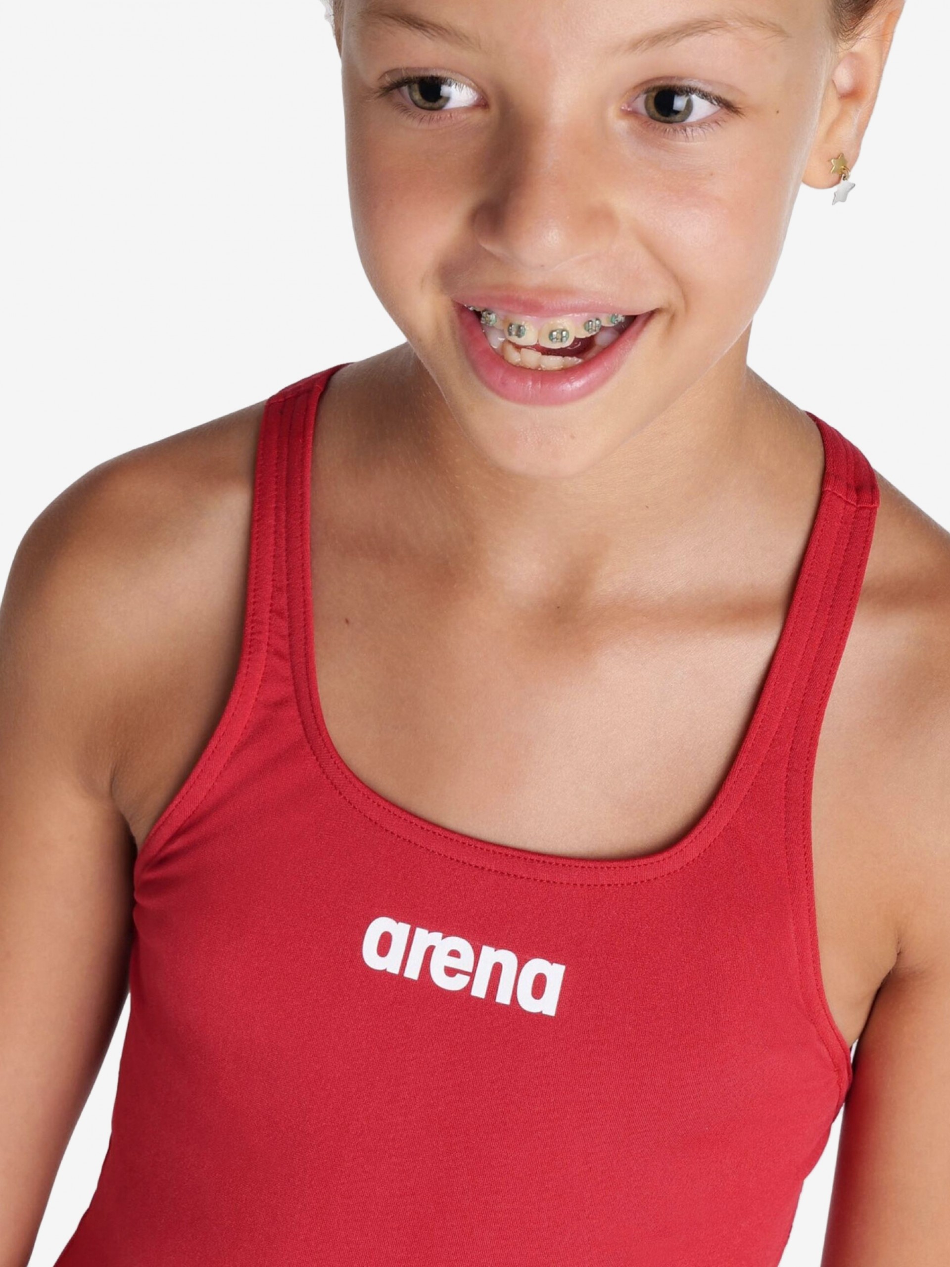 Arena Team Swim Pro Solid Kids Red Swimsuit