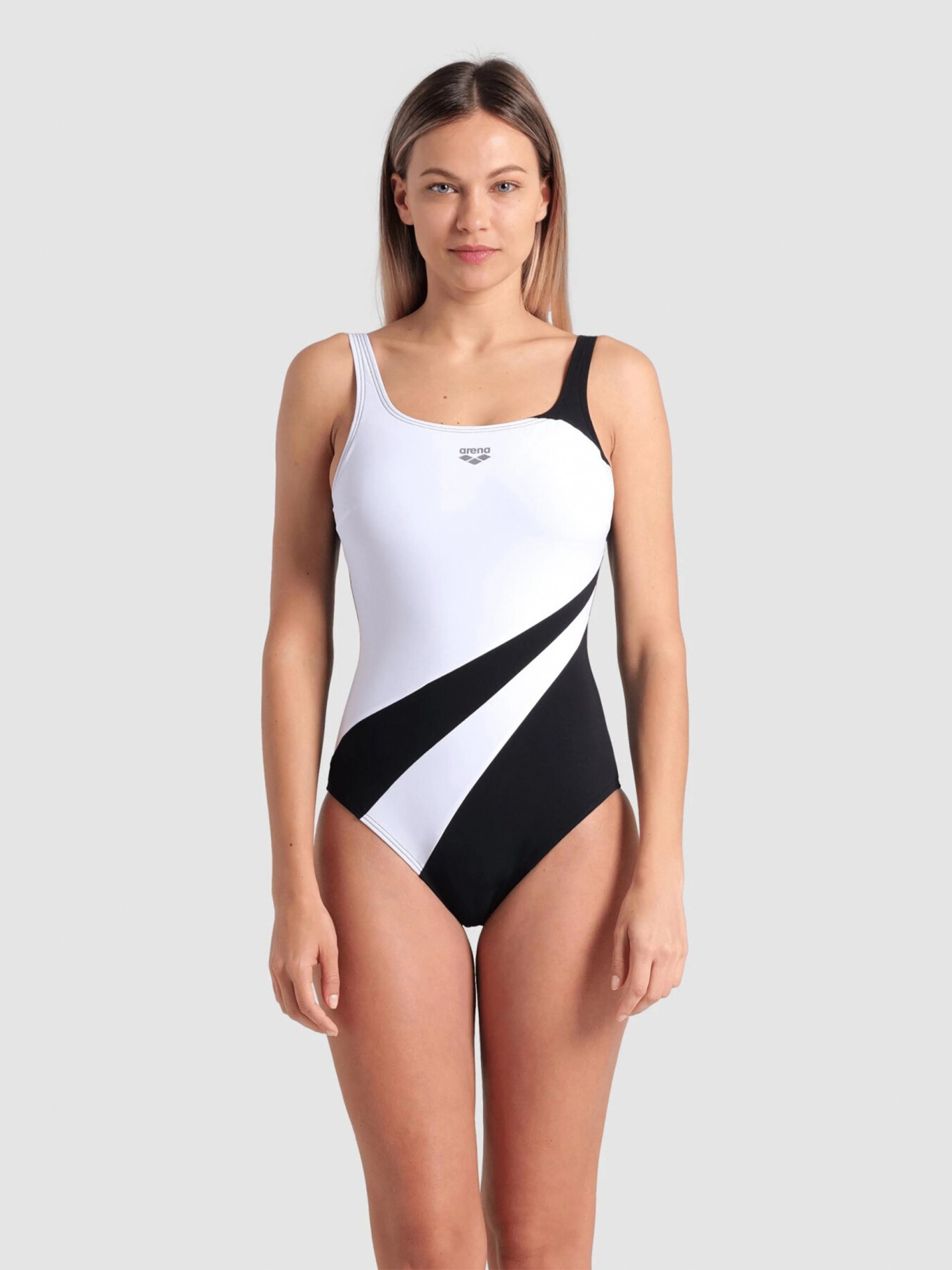 Fato de Banho Arena Liliana U Back Branco e Preto