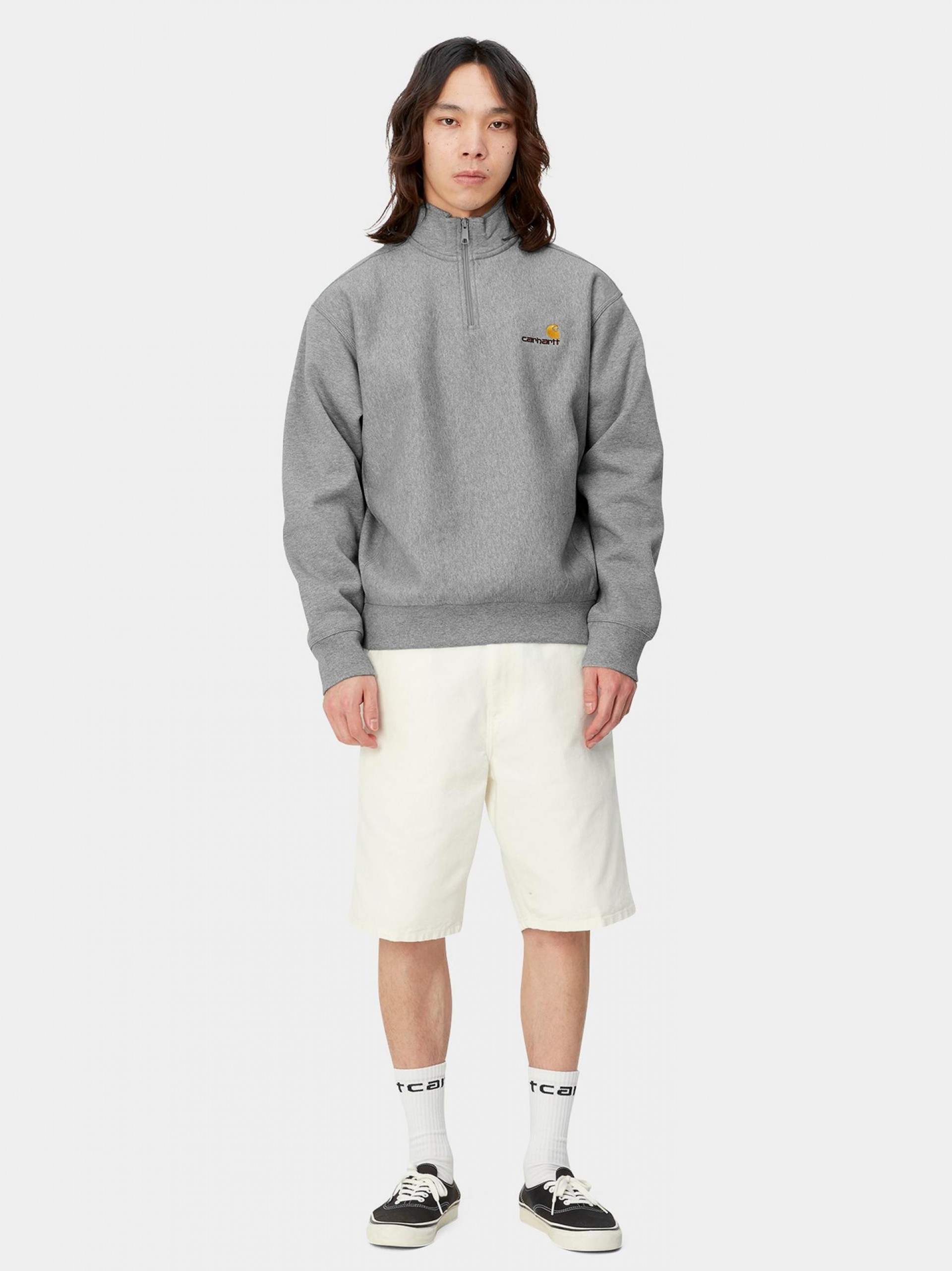 Sudadera con Cremallera Carhartt WIP American Script Gris