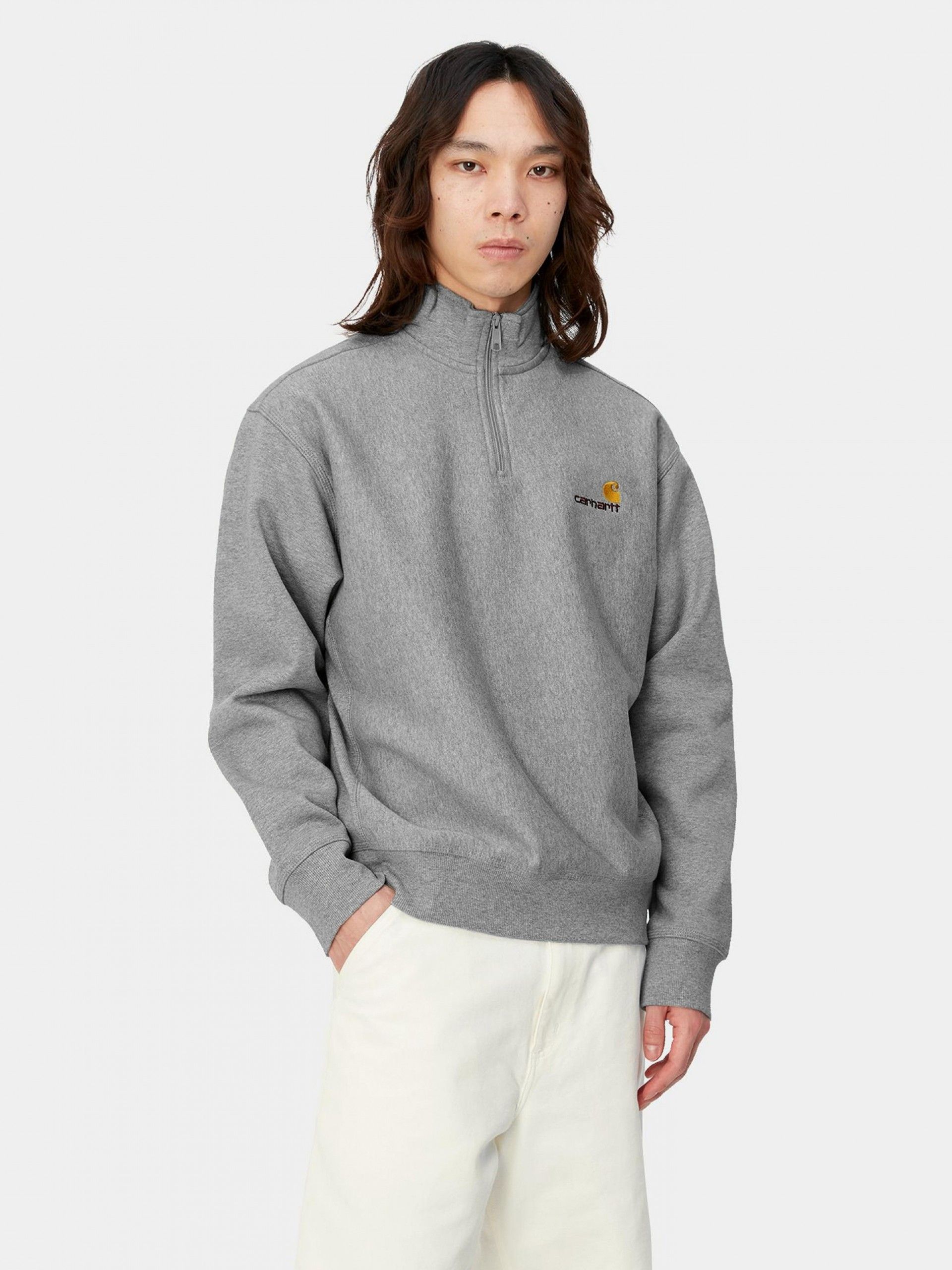 Sudadera con Cremallera Carhartt WIP American Script Gris