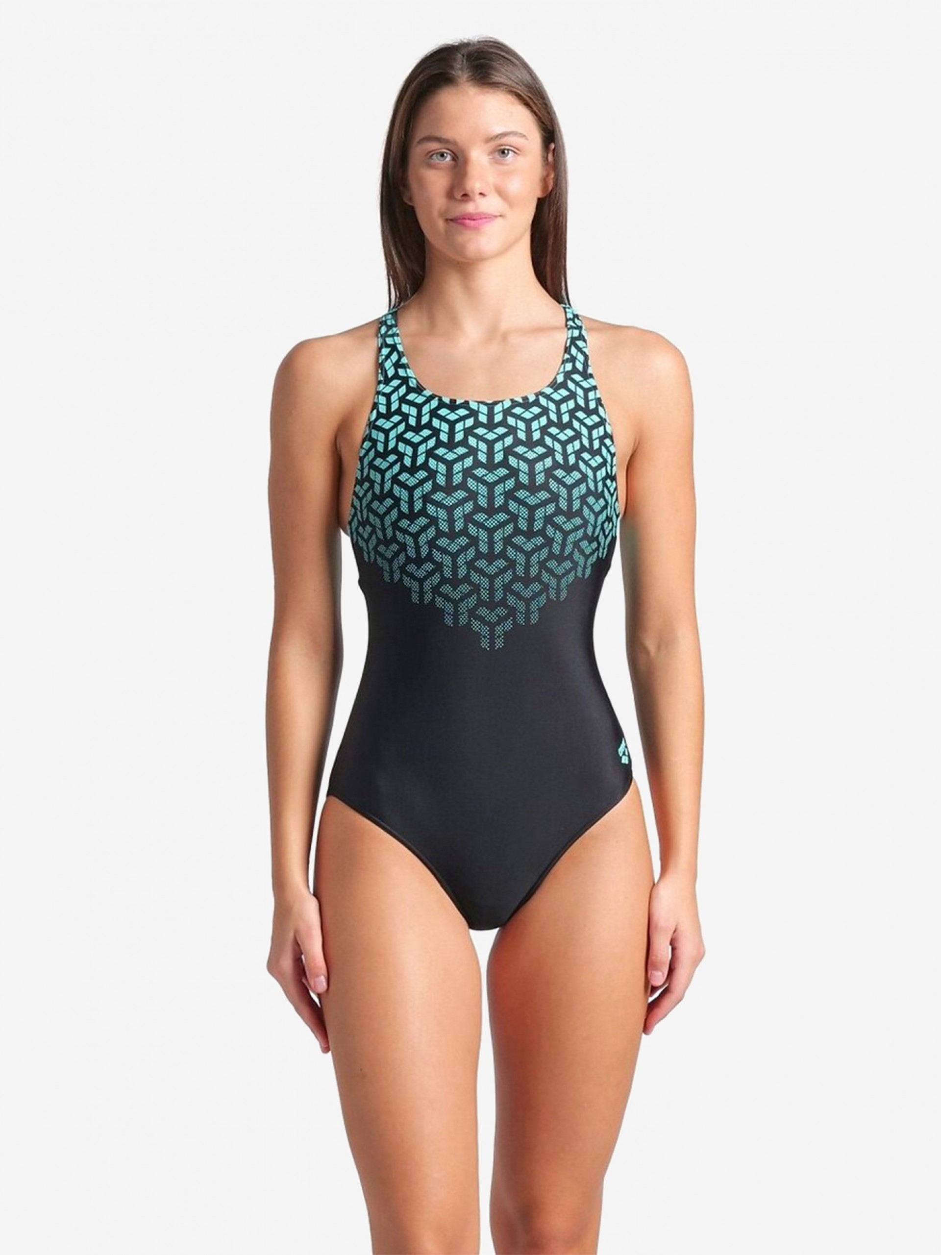 Fato de Banho Arena Kikko V Back Graphic Preto e Azul