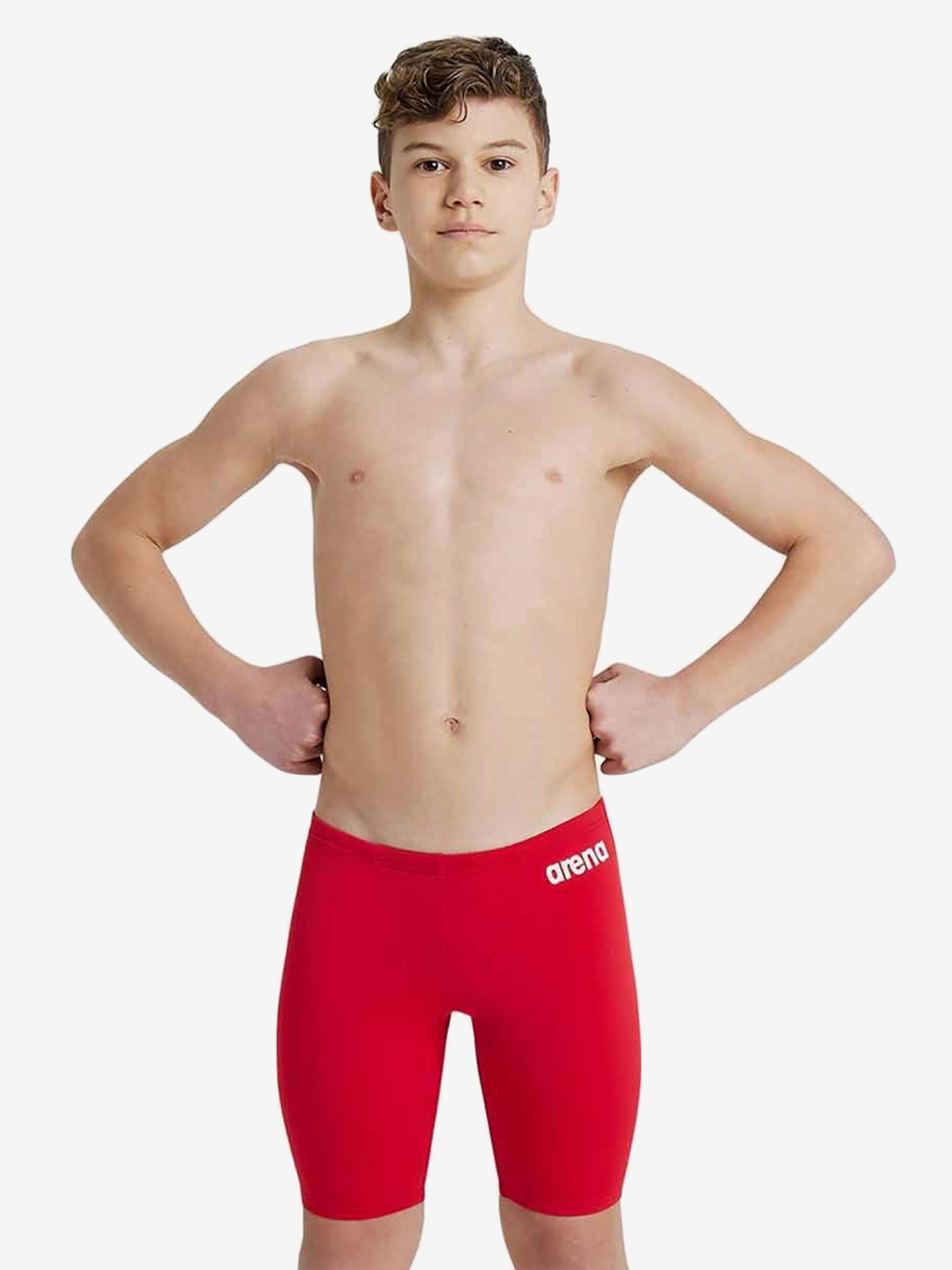 Arena Team Swim Jammer Solid Kids Red Swimming Shorts