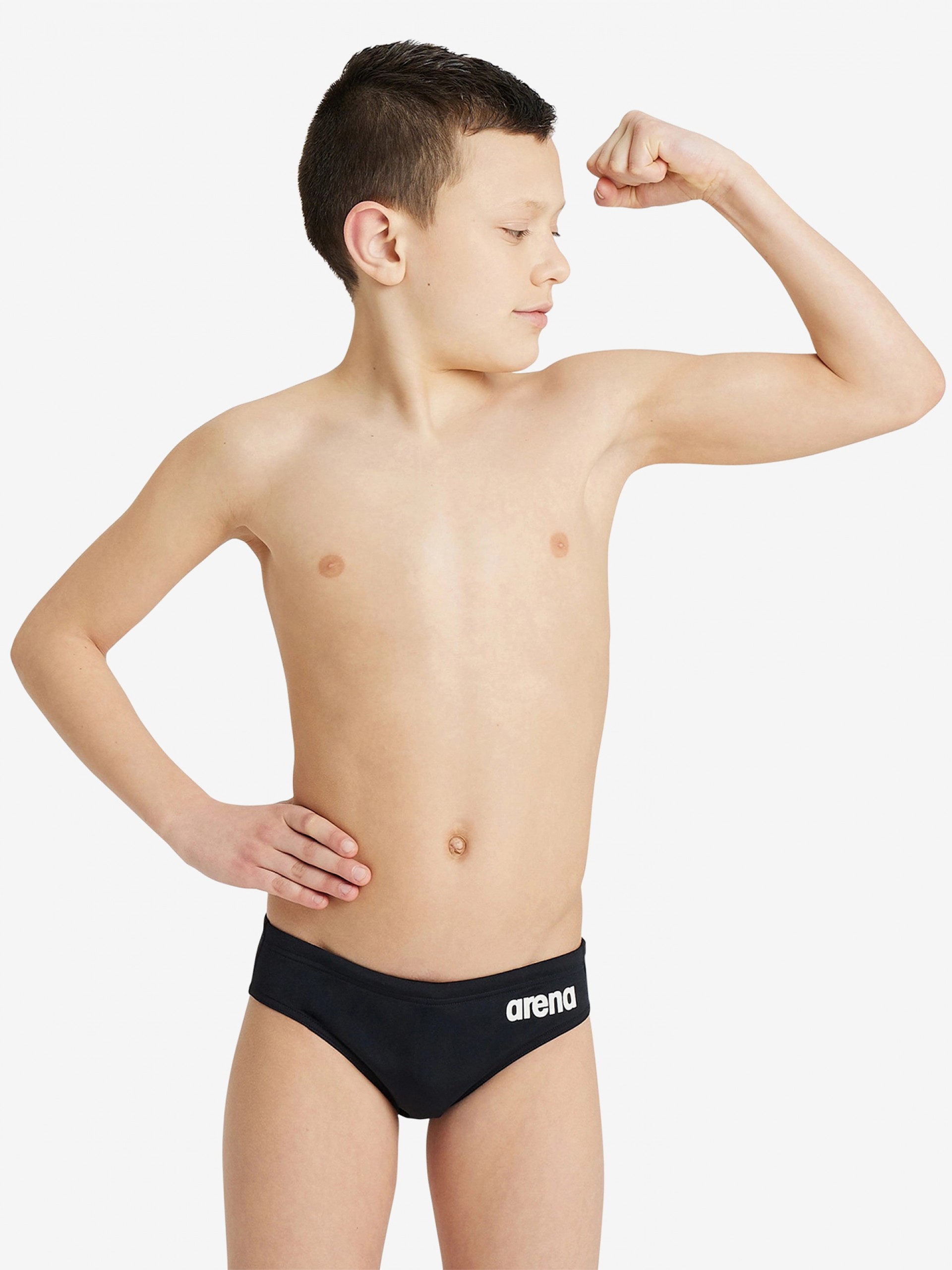 Arena Team Brief Solid Kids Black Swimming Shorts