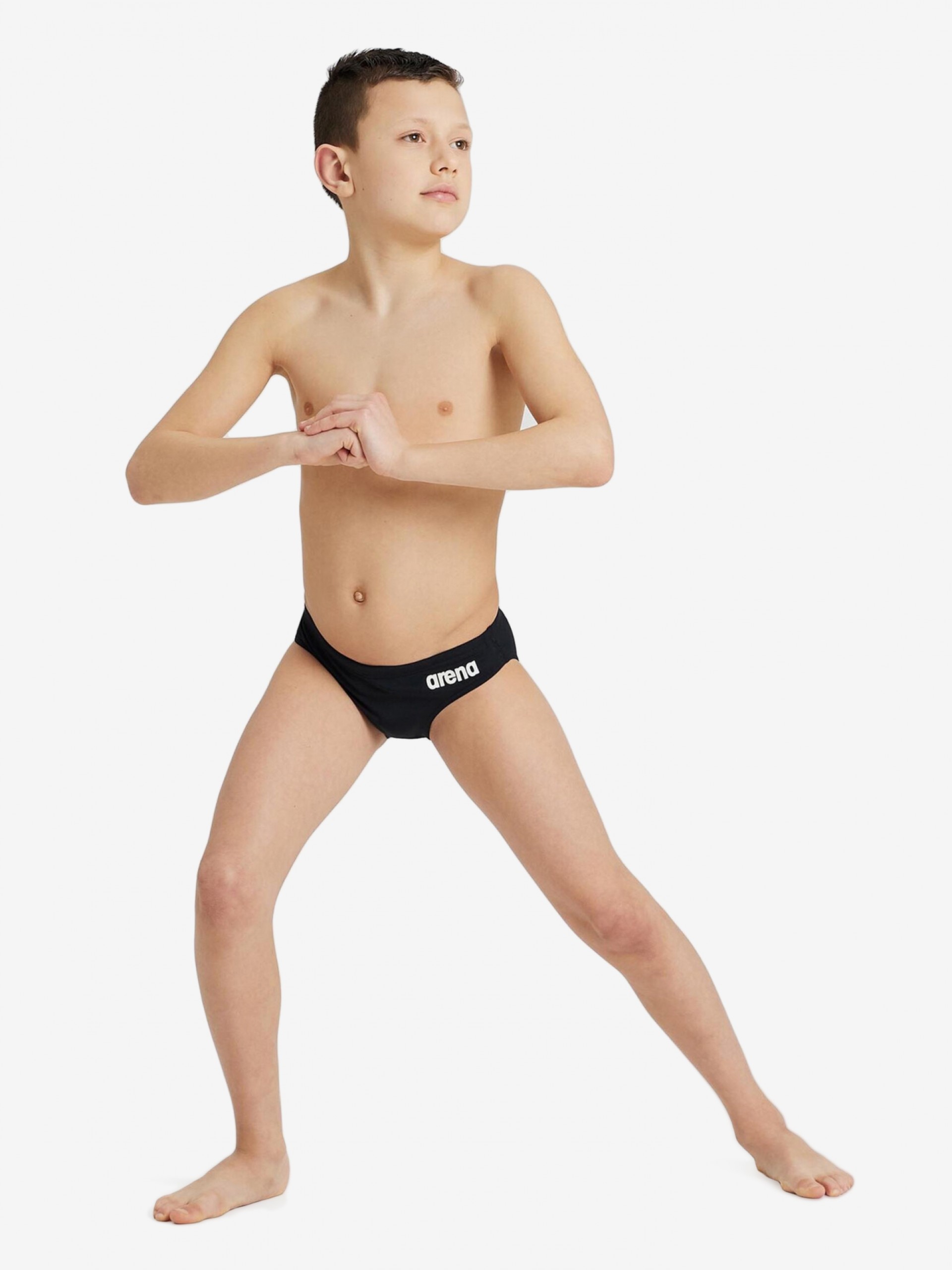 Arena Team Brief Solid Kids Black Swimming Shorts