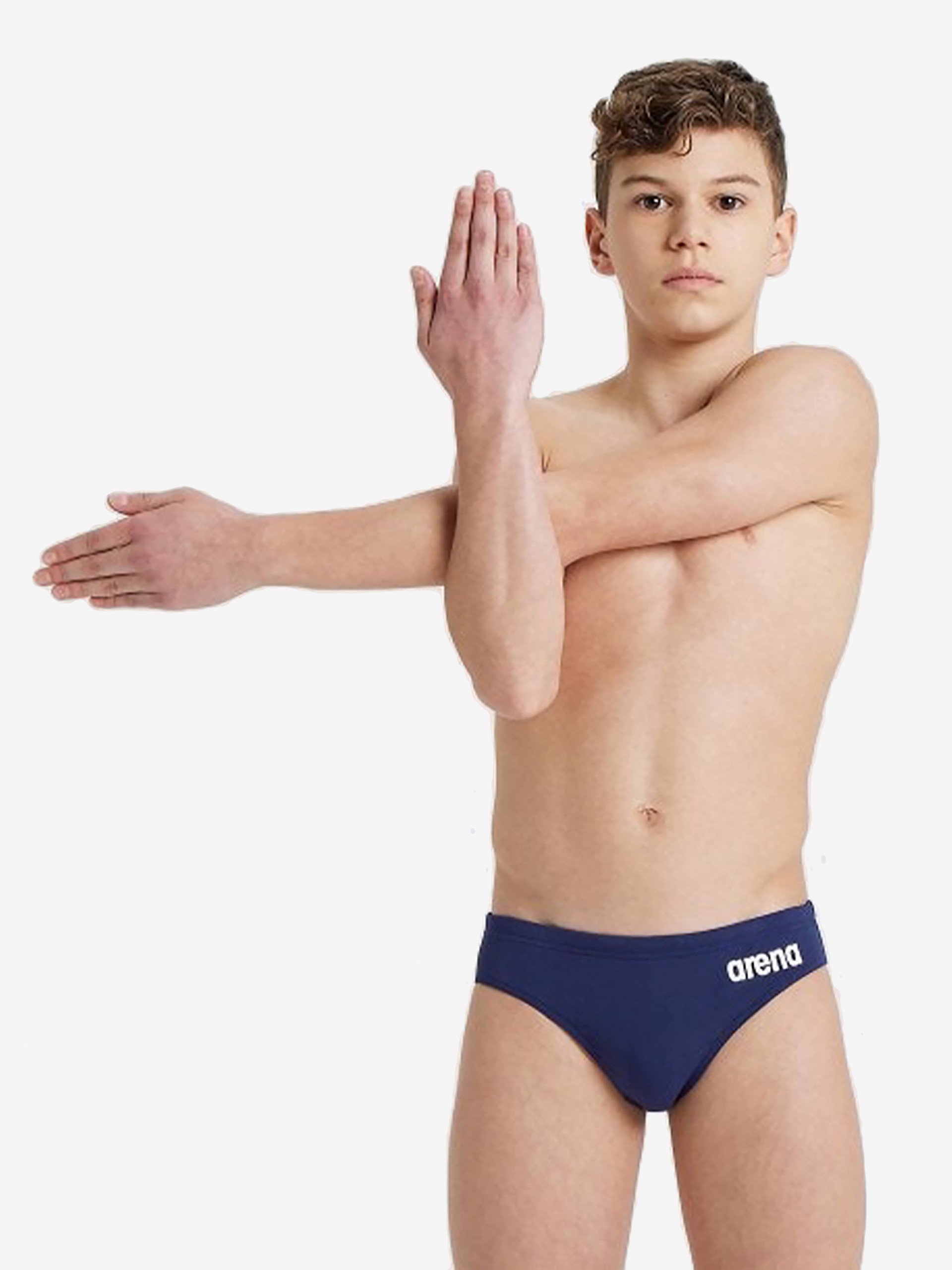 Arena Team Brief Solid Kids Blue Swimming Shorts
