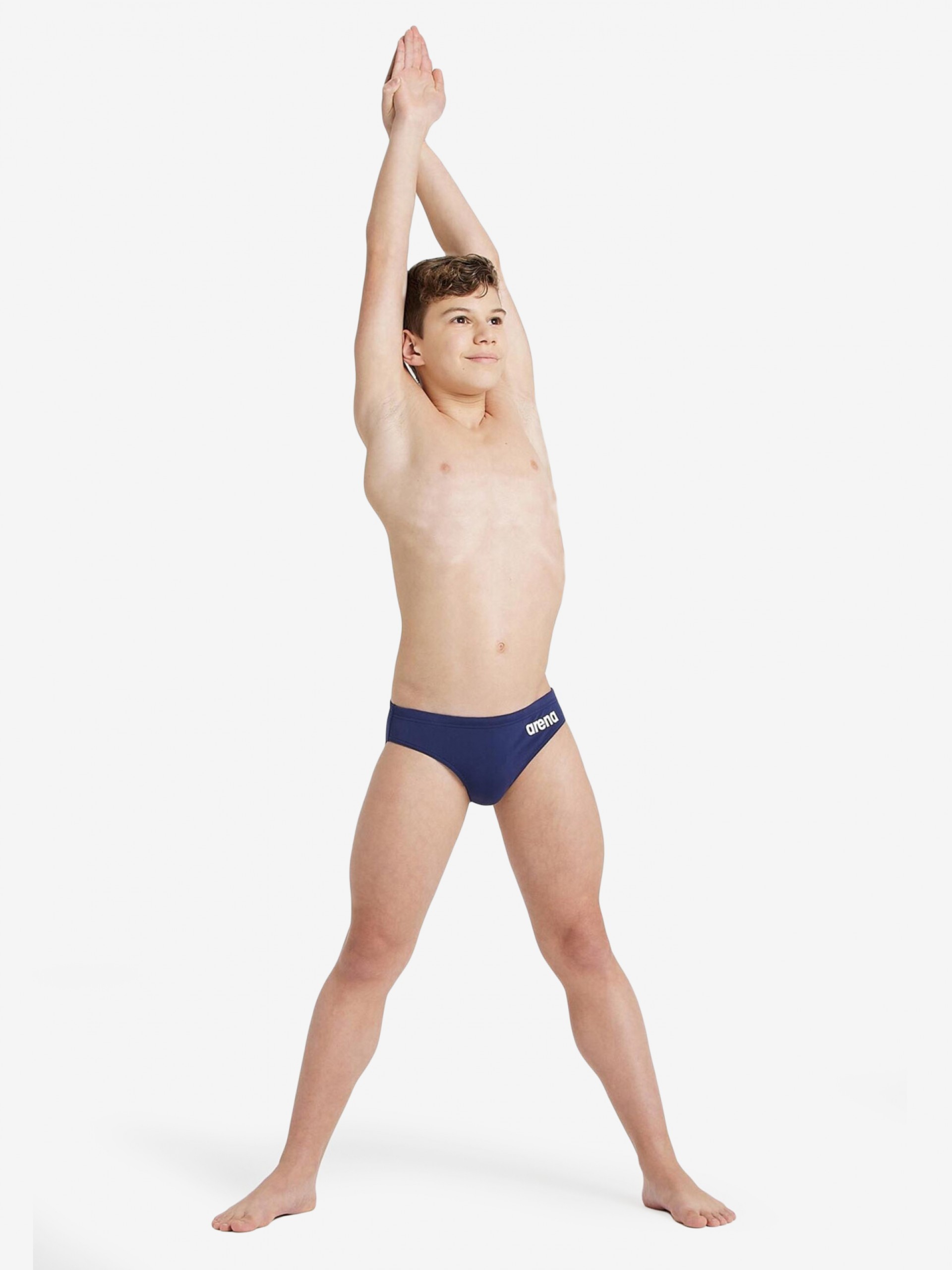 Arena Team Brief Solid Kids Blue Swimming Shorts