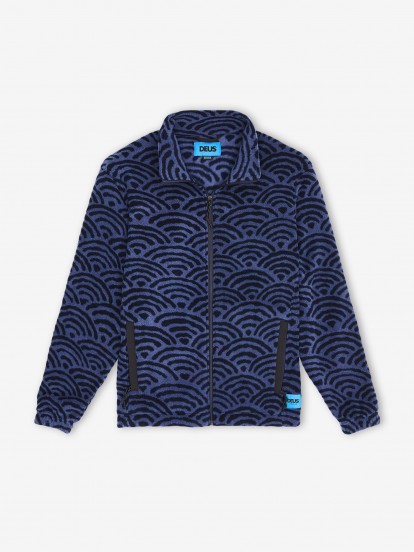 Casaco Deus Ex Machina Nihon Polar Estampado Azul