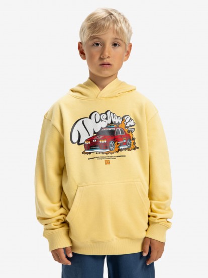 Camisola com Capuz DC Shoes Tire Fire Kids Amarela