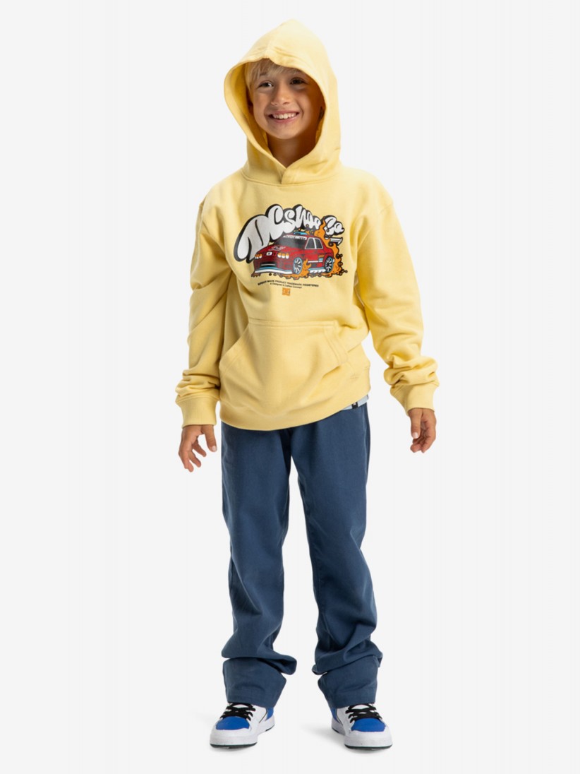 Camisola com Capuz DC Shoes Tire Fire Kids Amarela
