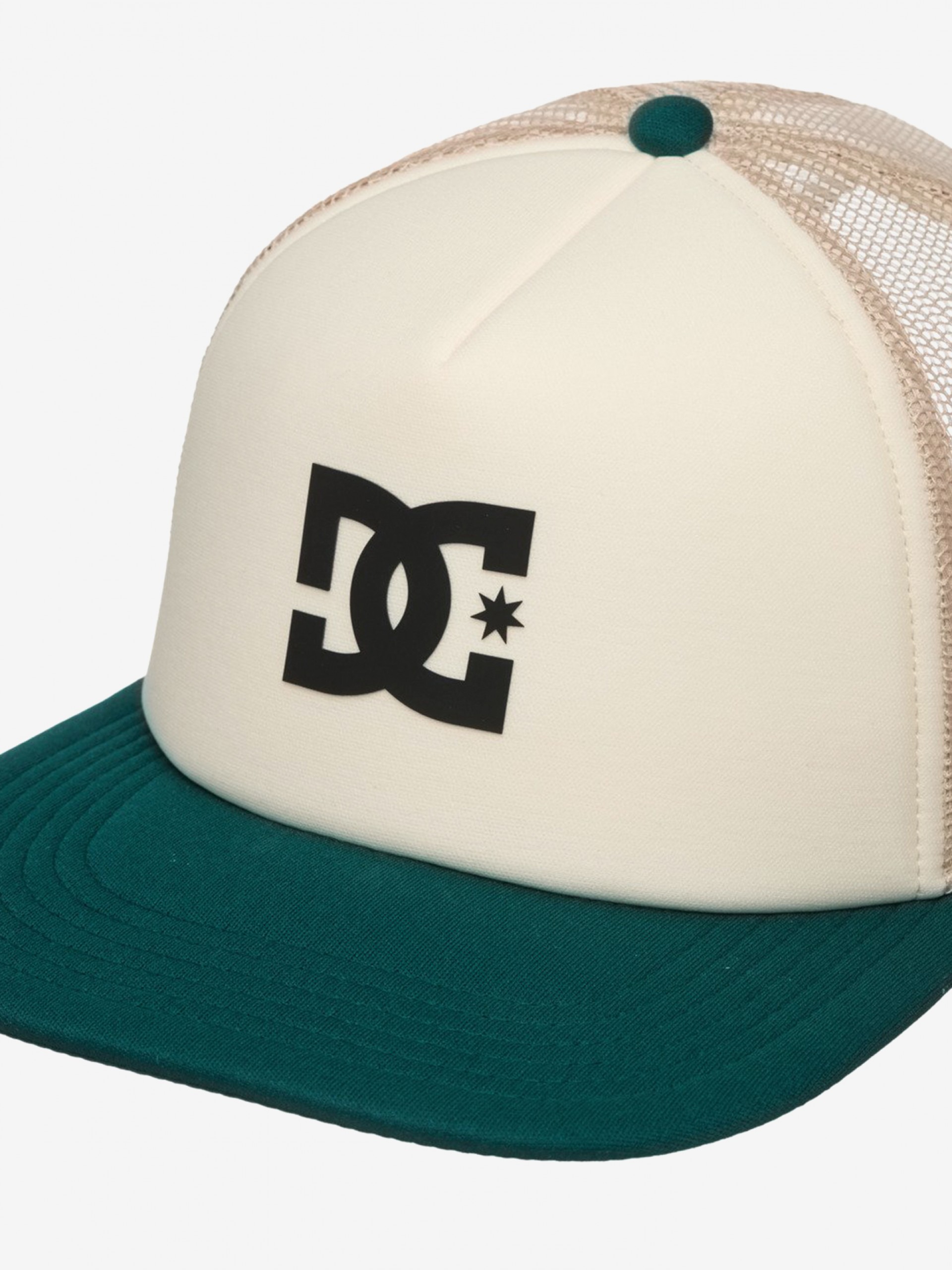 Boné DC Shoes Gas Station Trucker Kids Bege e Verde