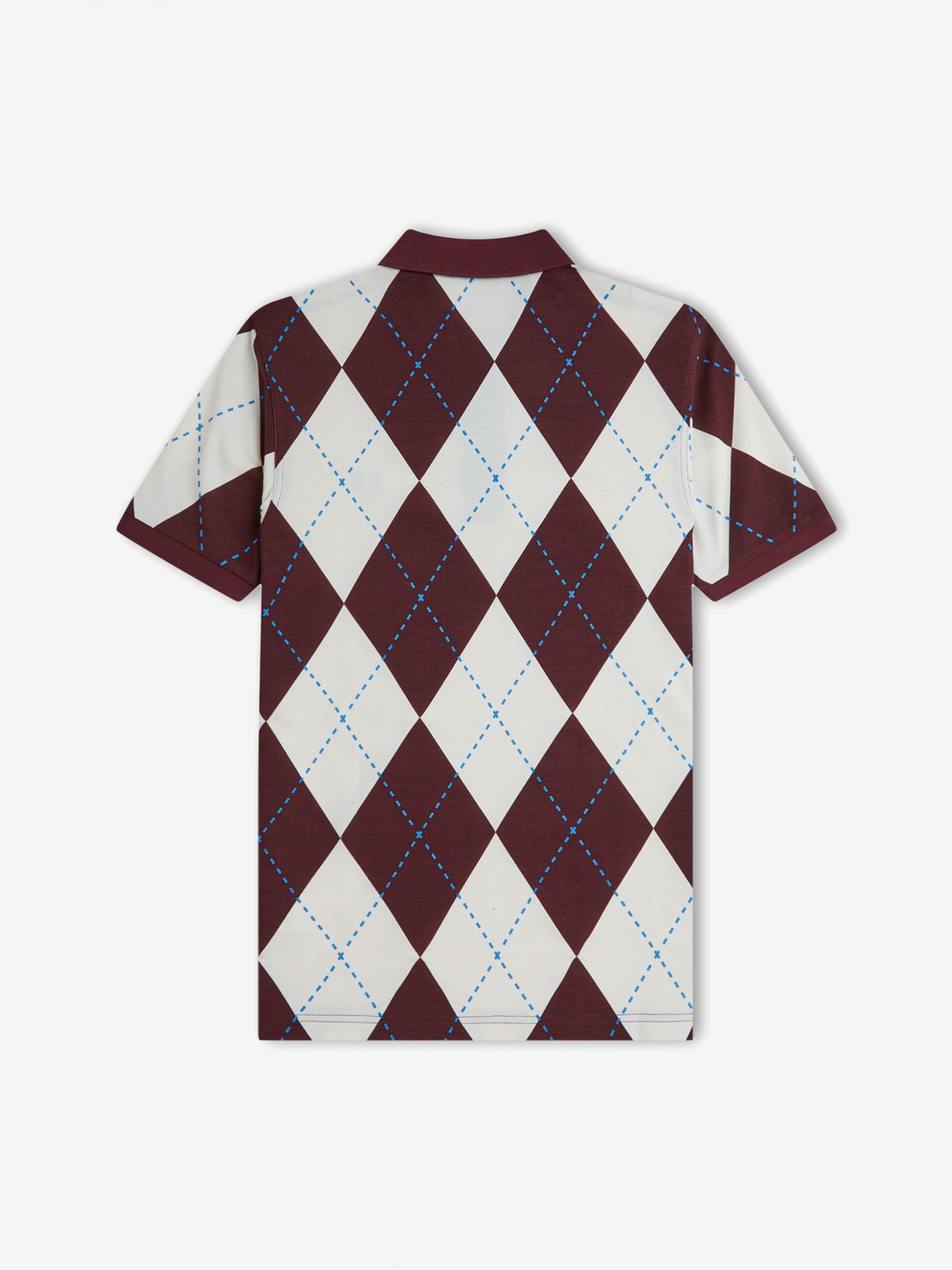 Polo Fred Perry Argyle Print Burdeos y Beige