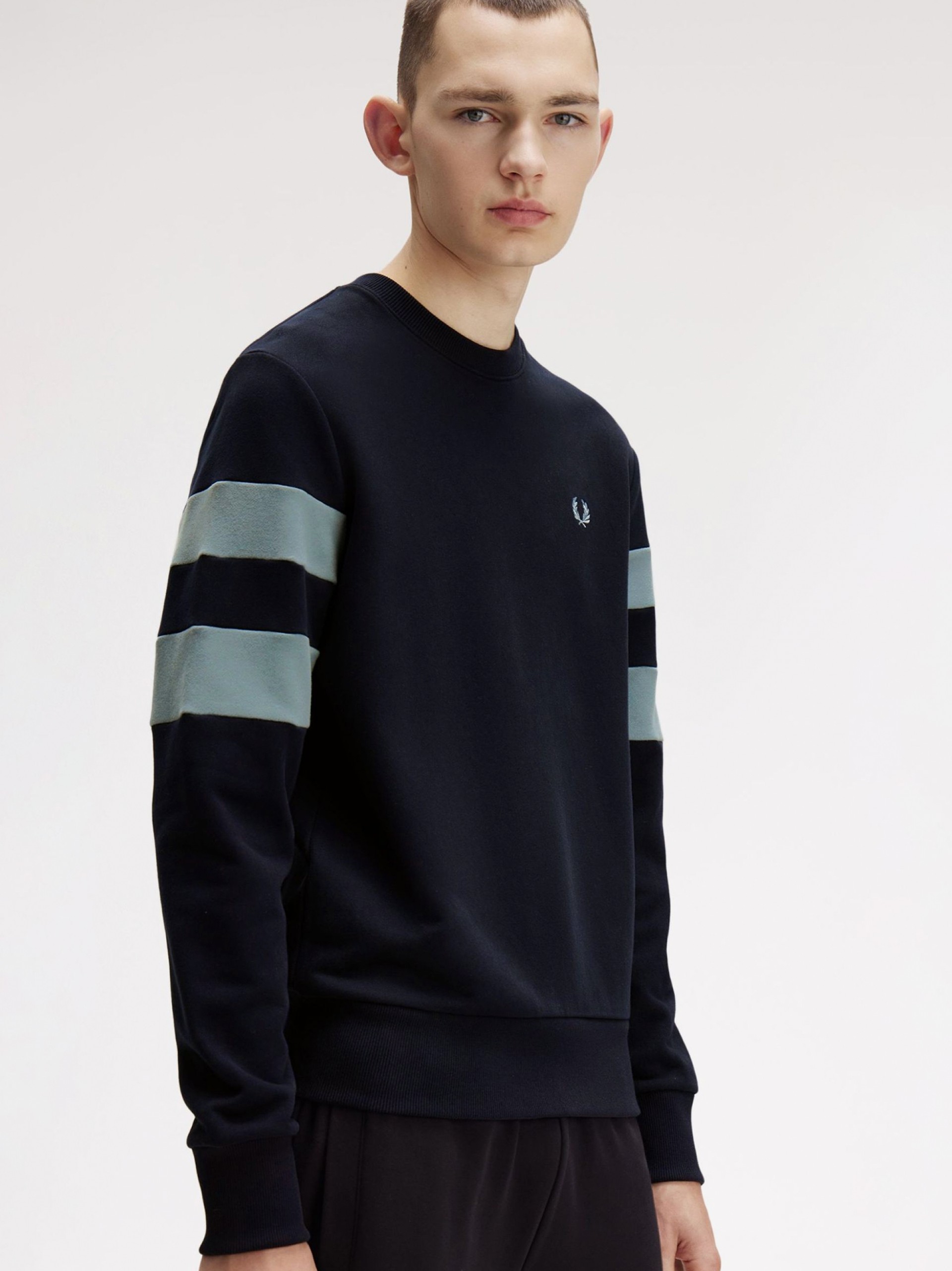 Sudadera Fred Perry Peached Tipped Sleeve Azul