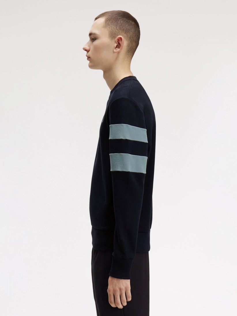 Sudadera Fred Perry Peached Tipped Sleeve Azul