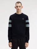 Sudadera Fred Perry Peached Tipped Sleeve Azul