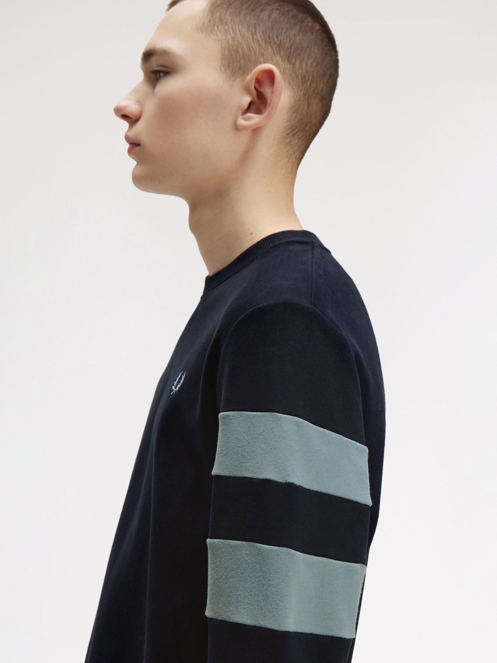 Sudadera Fred Perry Peached Tipped Sleeve Azul