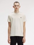 Fred Perry Contrast Tape Ringer Beige and Blue T-shirt