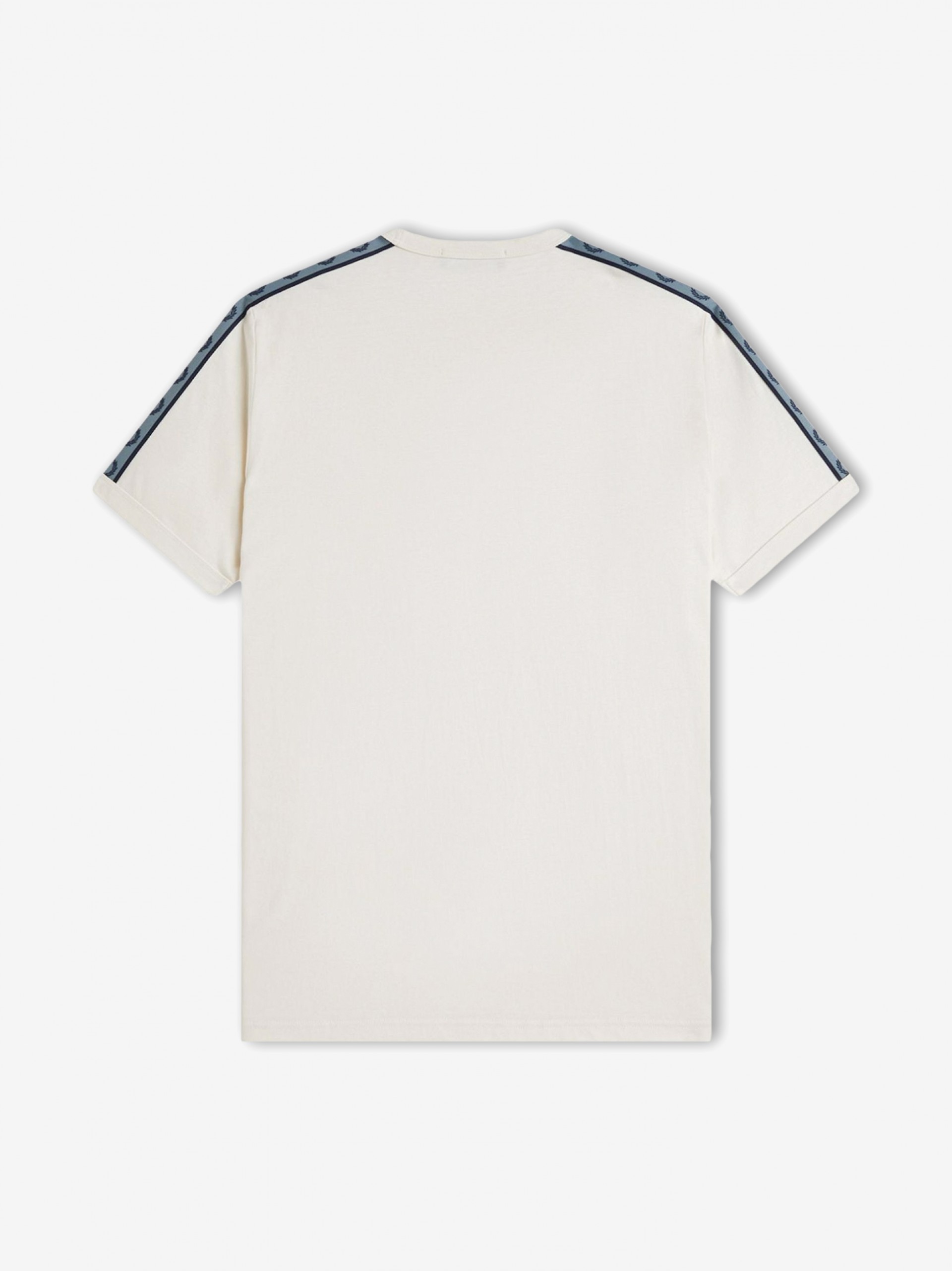 Fred Perry Contrast Tape Ringer Beige and Blue T-shirt
