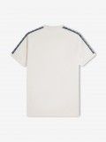 Fred Perry Contrast Tape Ringer Beige and Blue T-shirt