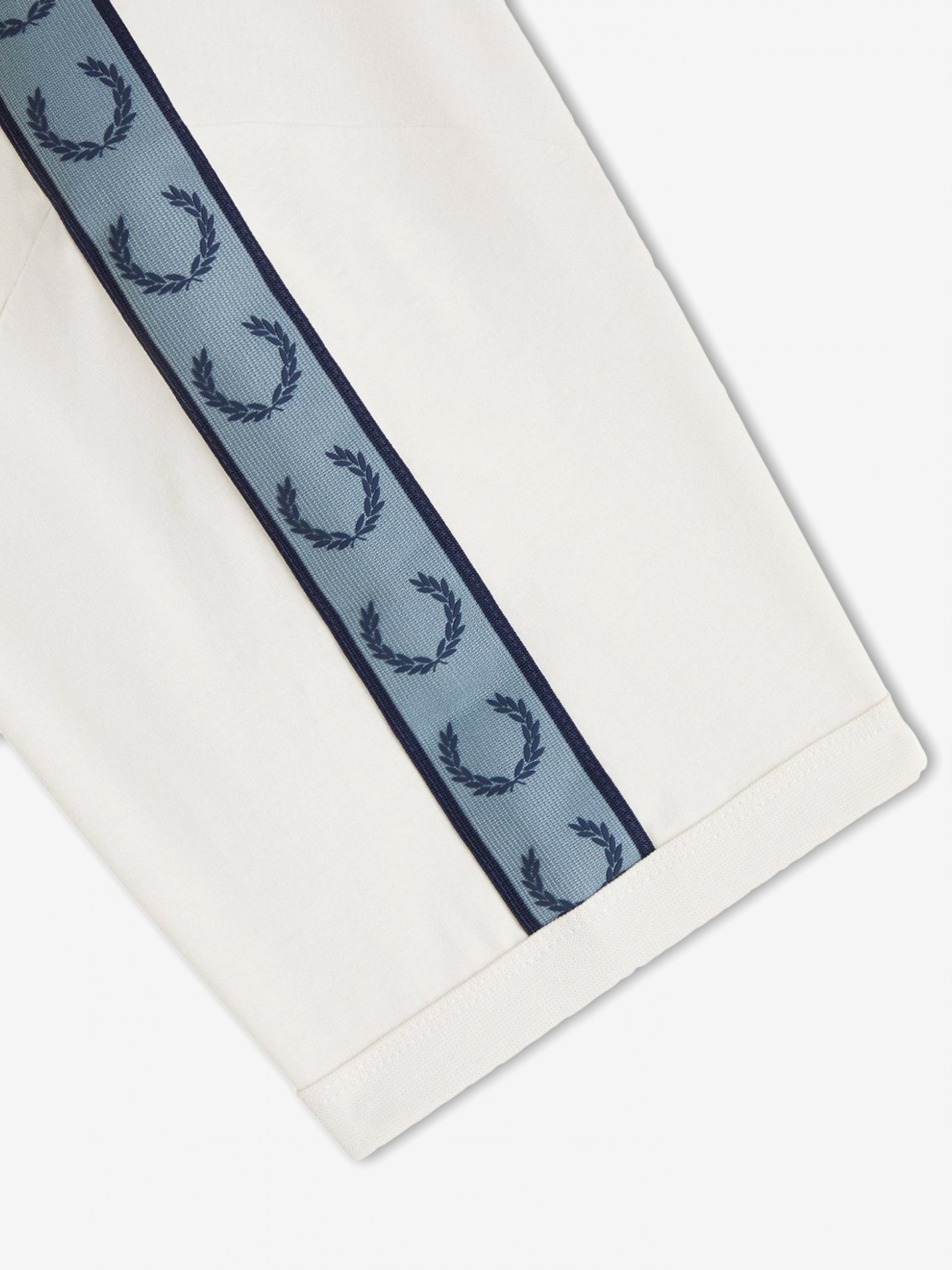 Fred Perry Contrast Tape Ringer Beige and Blue T-shirt