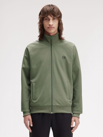Fred Perry Taped Track Green Jacket