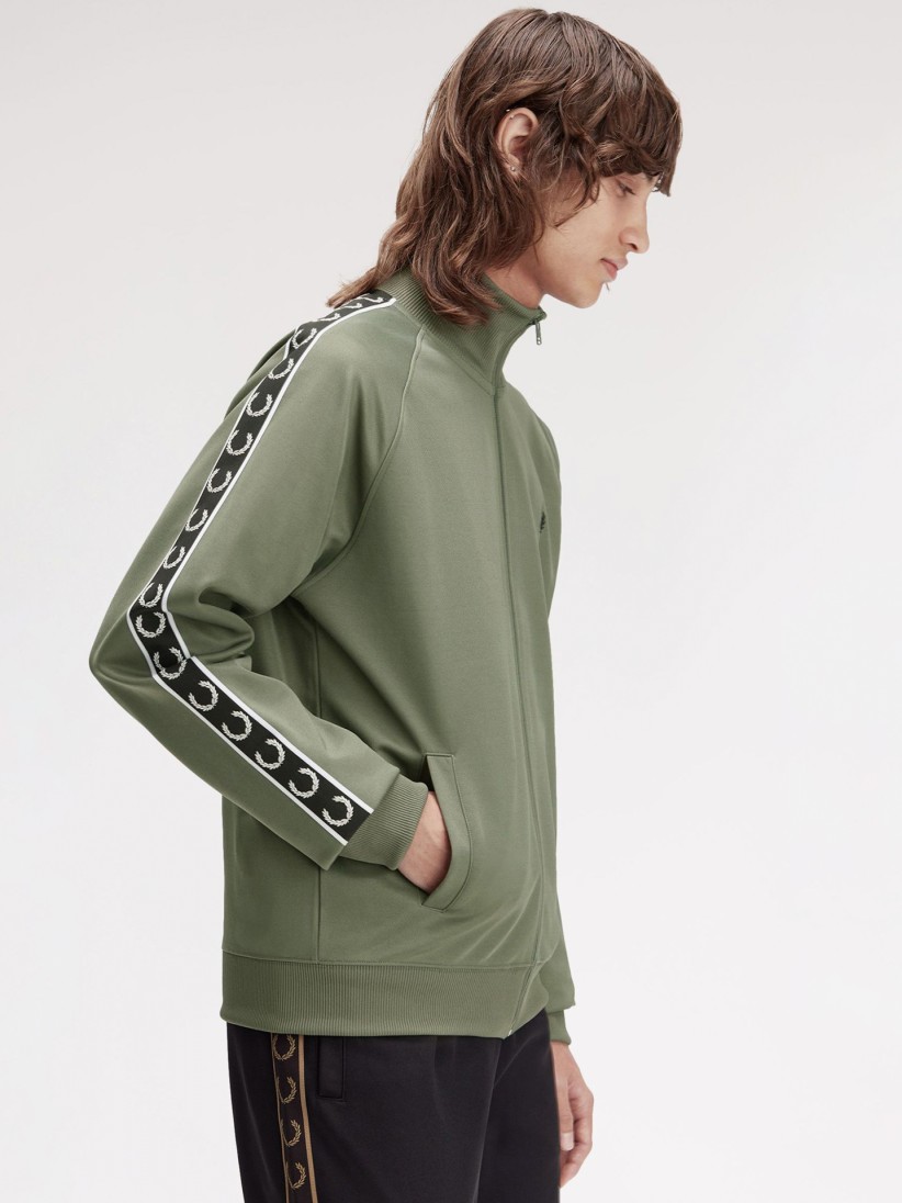 Fred Perry Taped Track Green Jacket