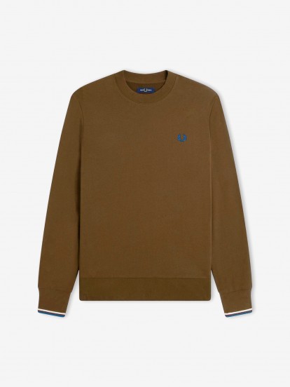 Fred Perry Crew Neck Camel Sweater
