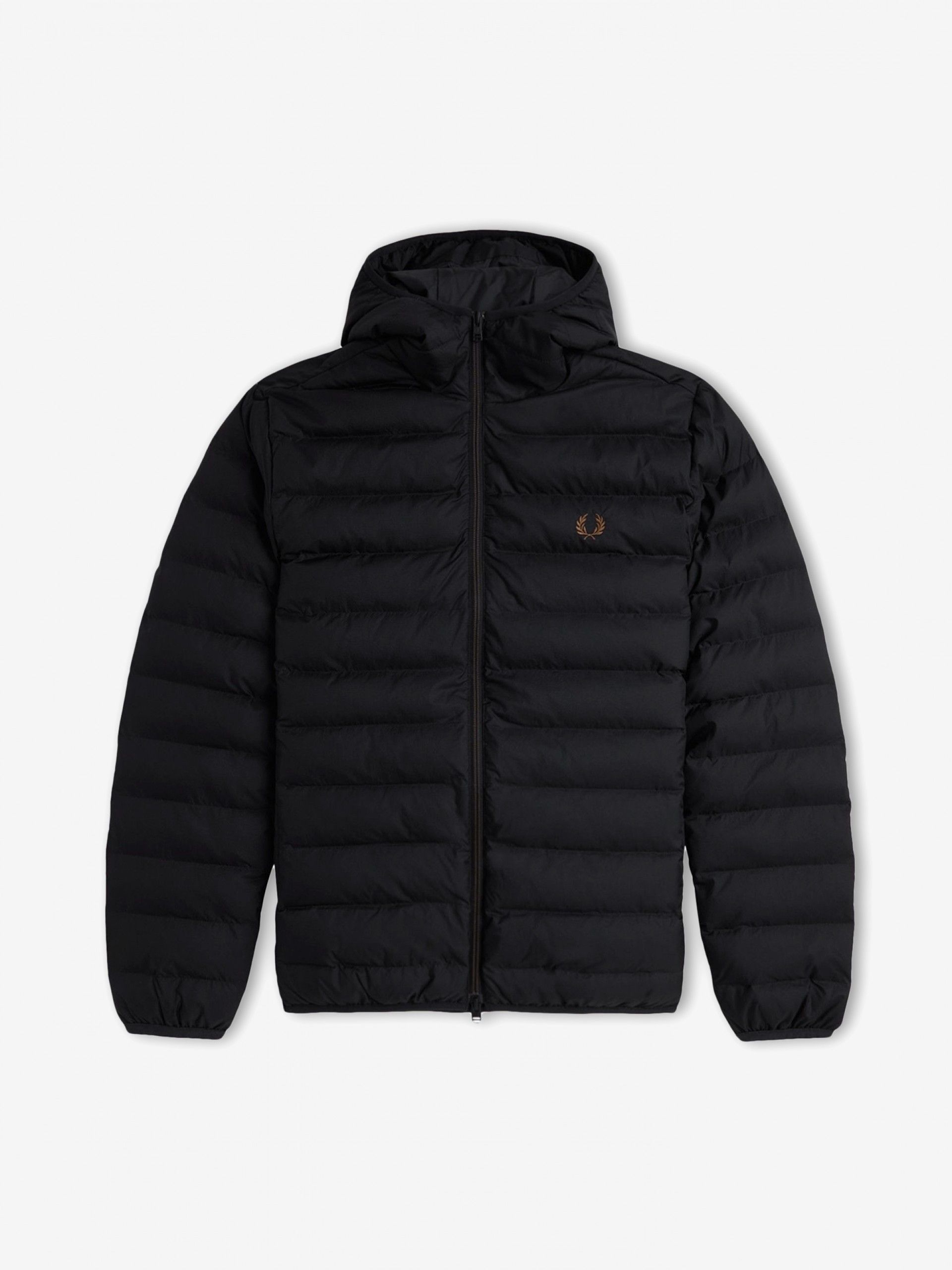 Fred Perry Hooded Insulated Black Hooded Jacket