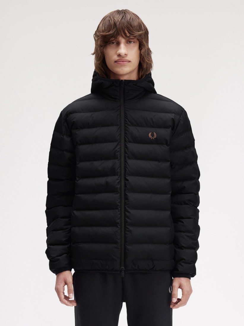 Chaqueta con Capucha Fred Perry Hooded Insulated Negra