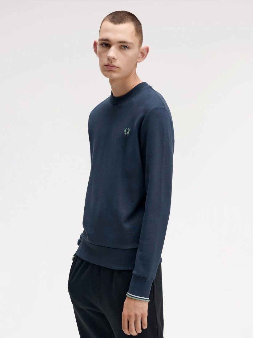 Fred Perry Crew Neck Blue Sweater