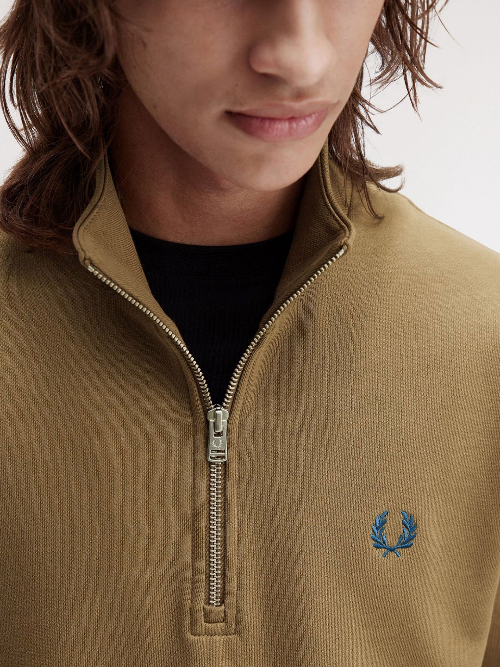 Camisola com Fecho Fred Perry Camel