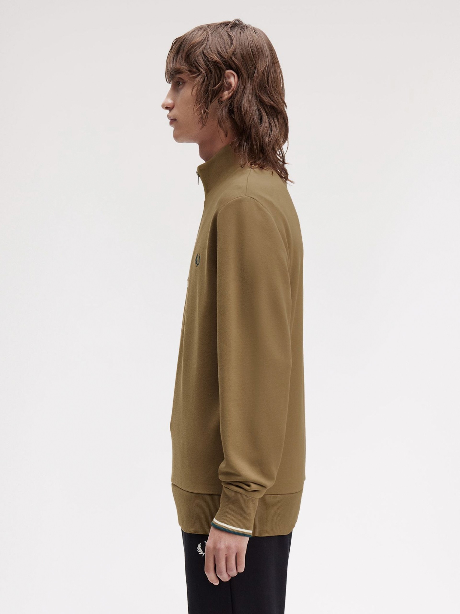 Fred Perry Half Zip Camel Zip Sweater