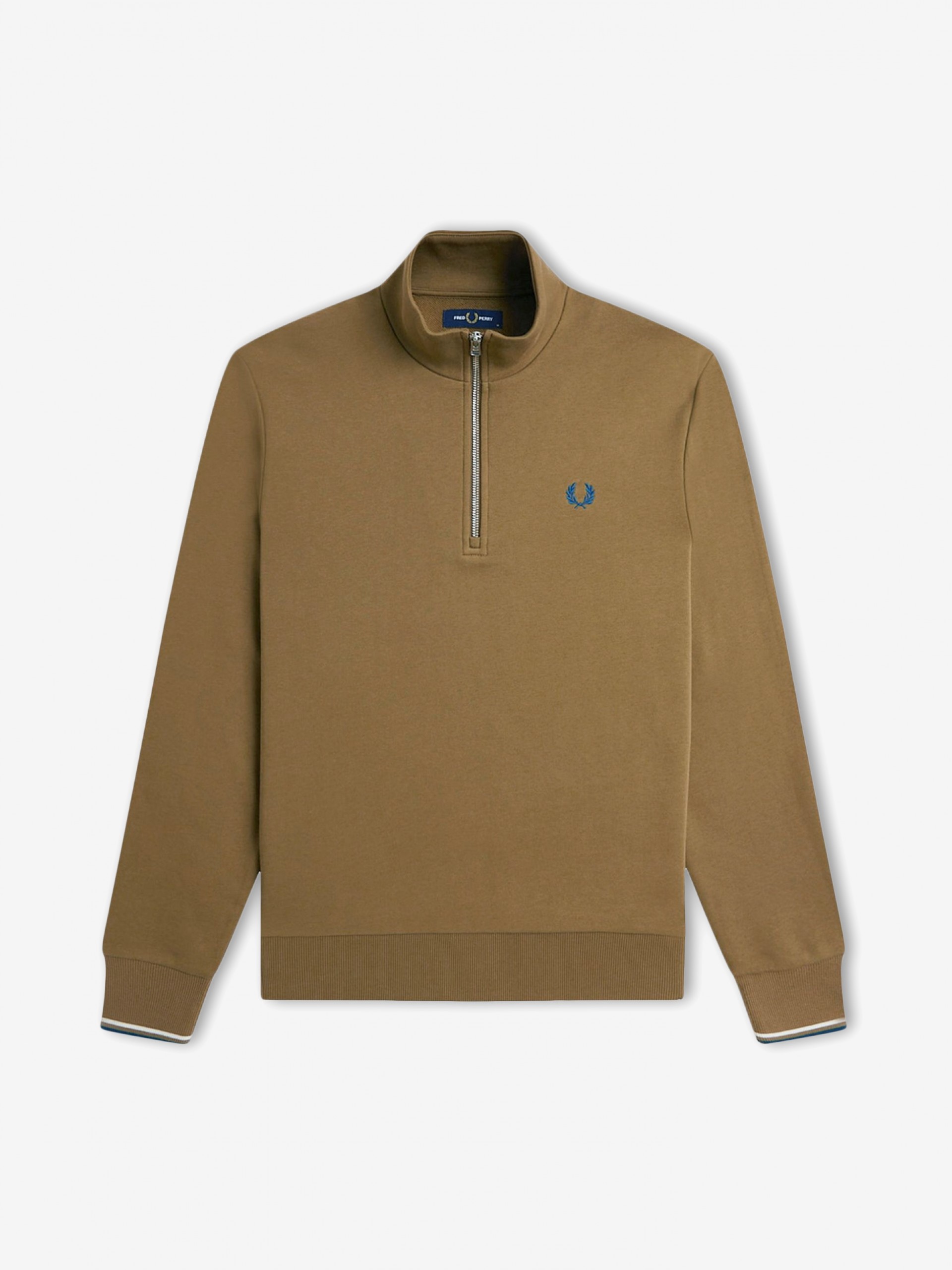 Fred Perry Half Zip Camel Zip Sweater