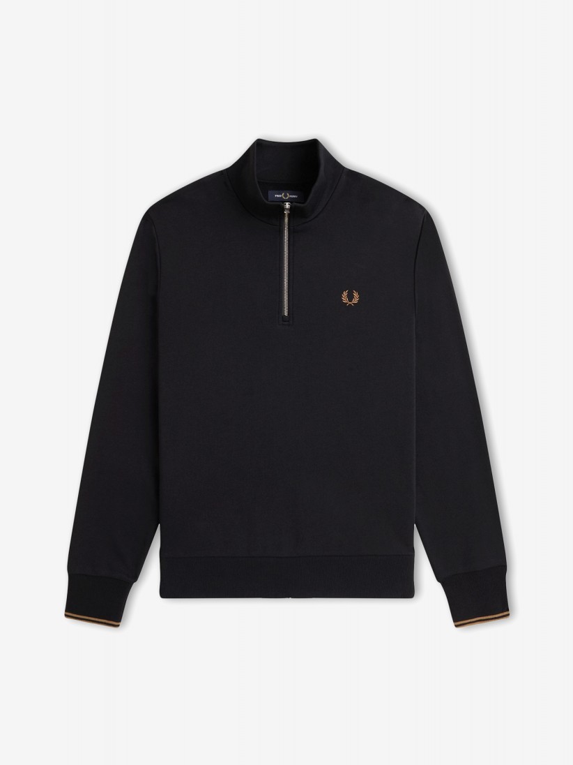 Fred Perry Half Zip Black Zip Sweater