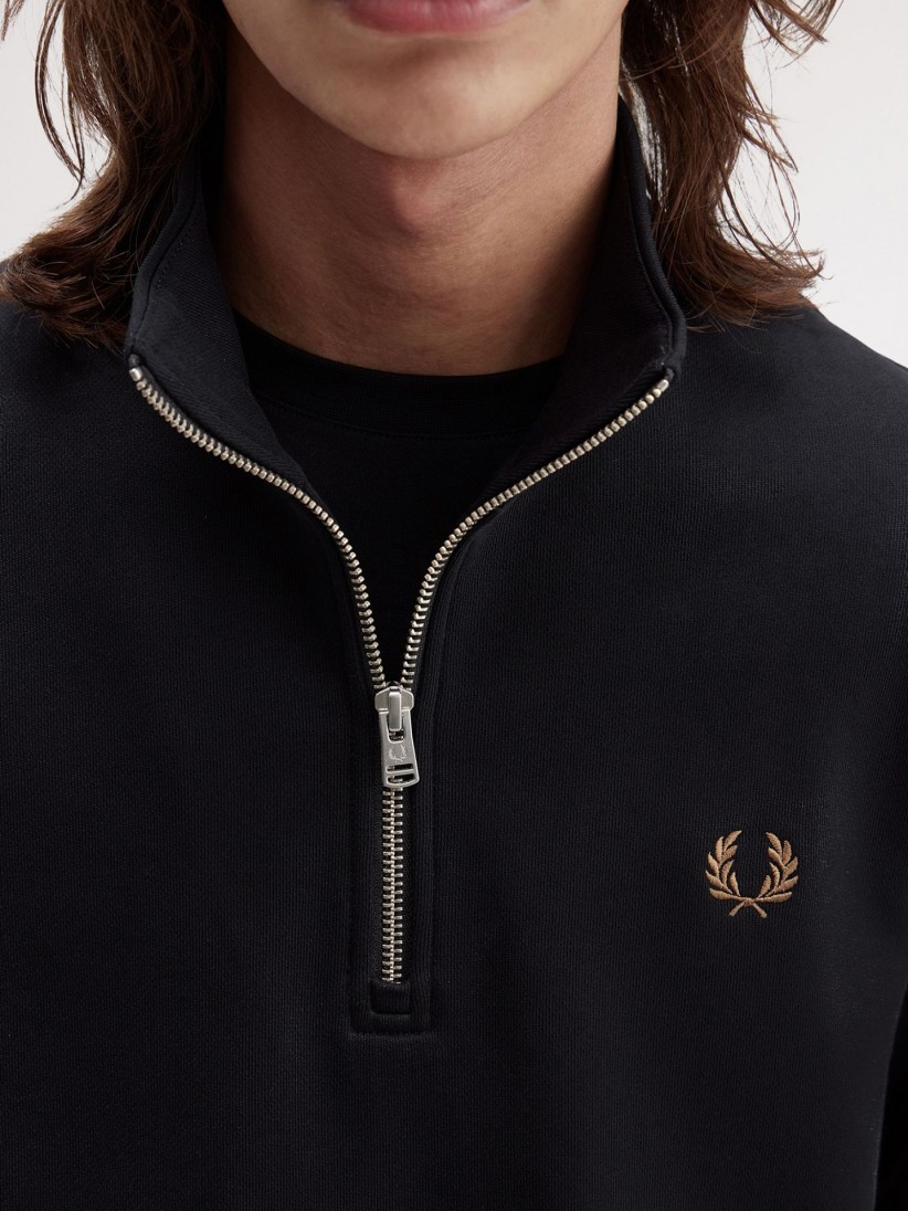 Fred Perry Half Zip Black Zip Sweater