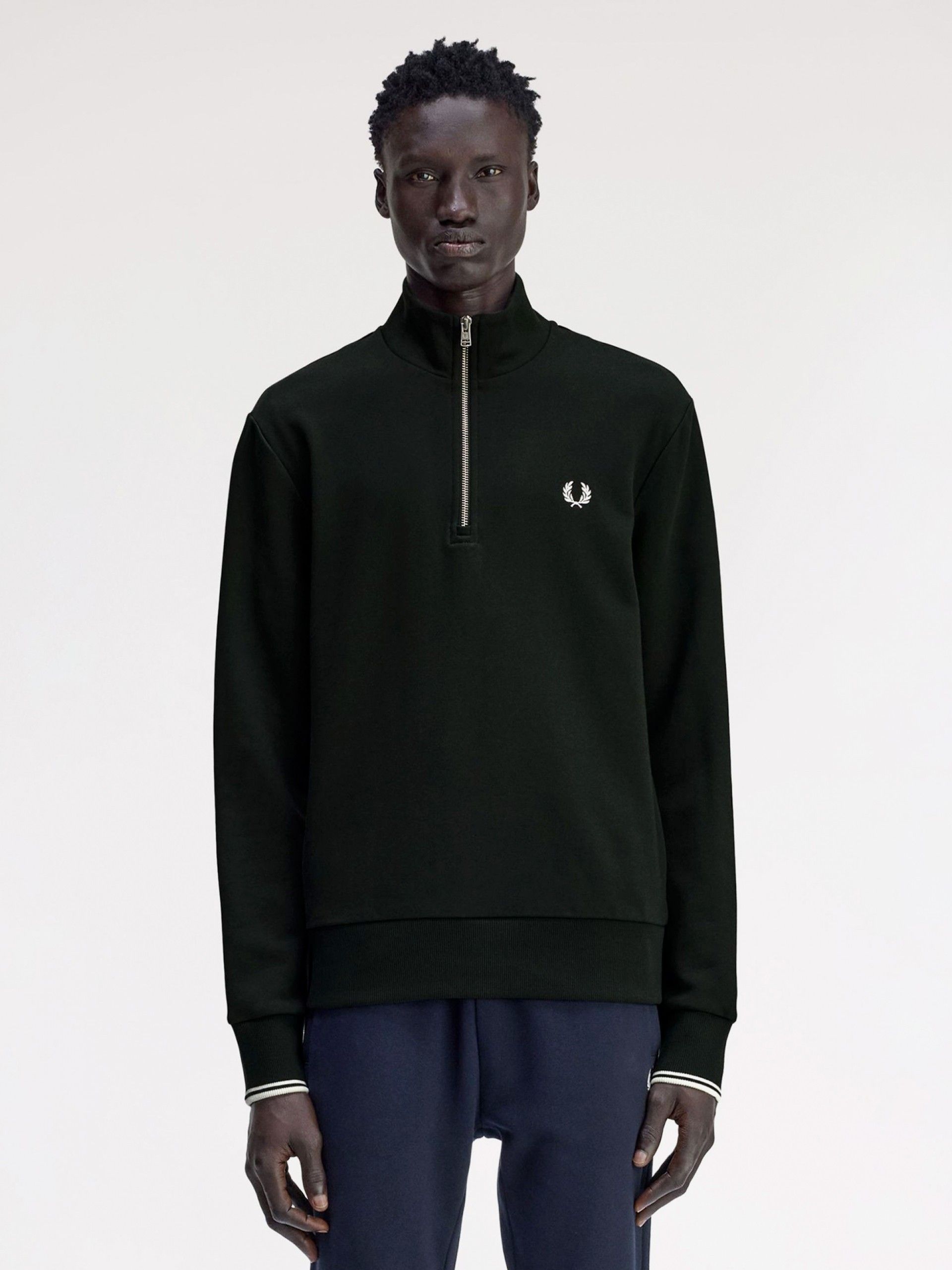 Camisola com Fecho Fred Perry Verde