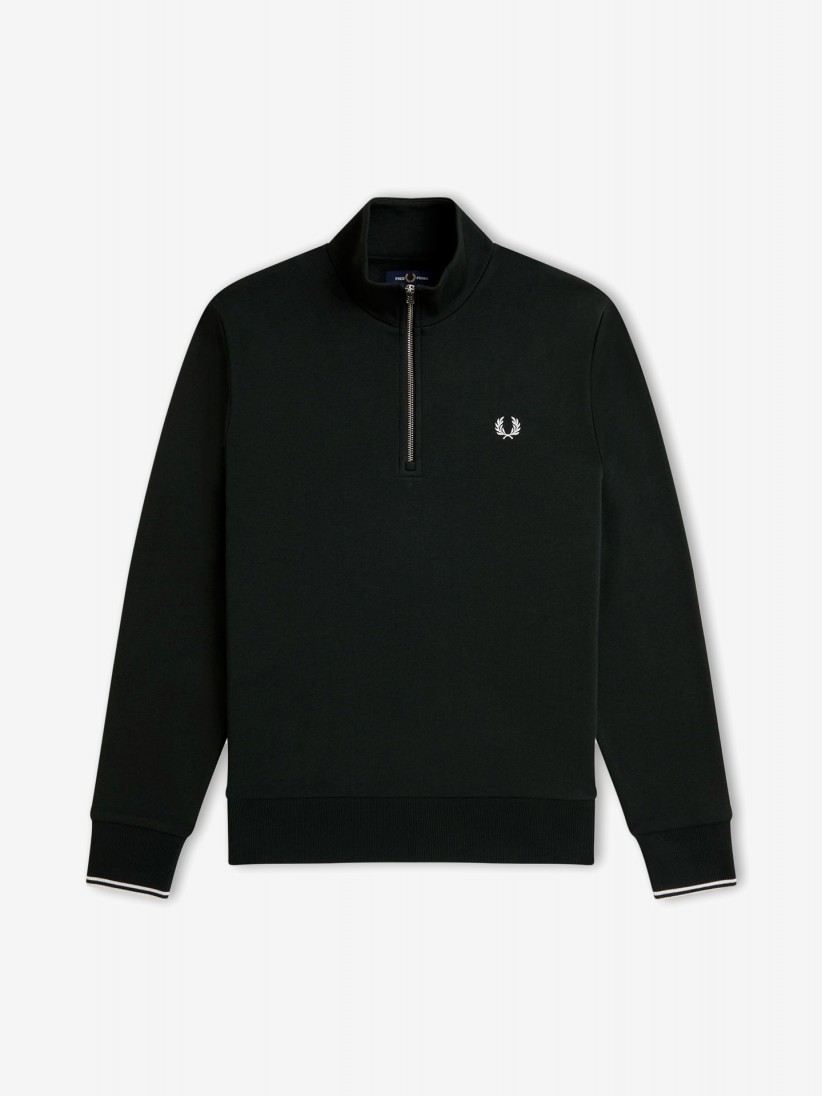 Fred Perry Half Zip Green Zip Sweater