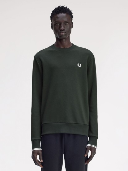 Fred Perry Crew Neck Green Sweater